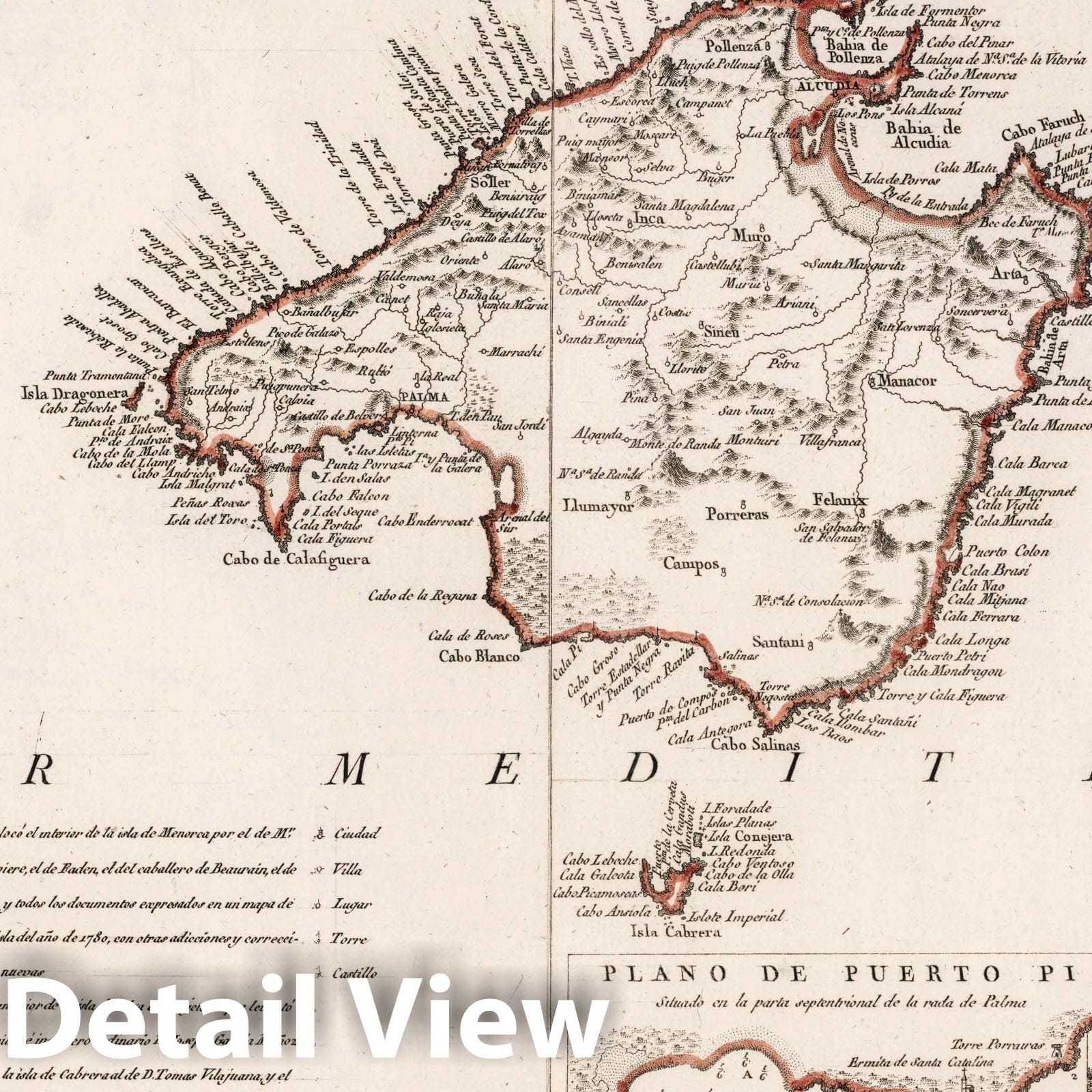 Balearic Islands and Pitiusas, Spain - Nautical Chart, 1772 - Historical Map Print