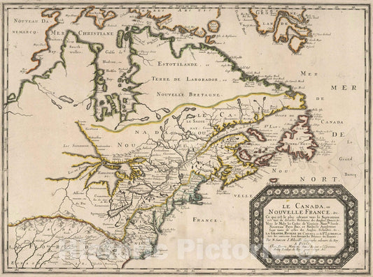 Historic Map : 1656 Canada. - Vintage Wall Art