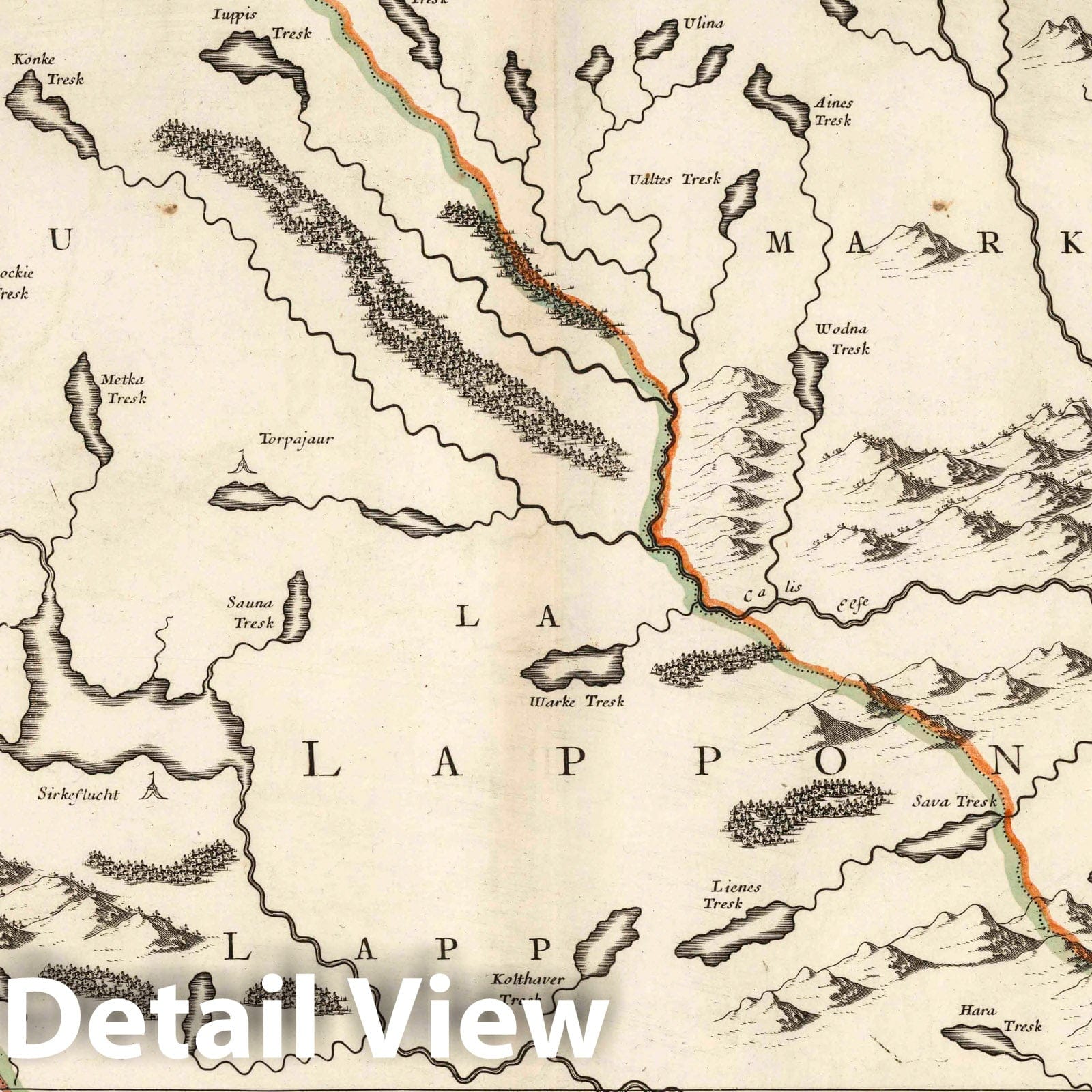 Western Lapland, 1666 - Sanson Historical Map Print