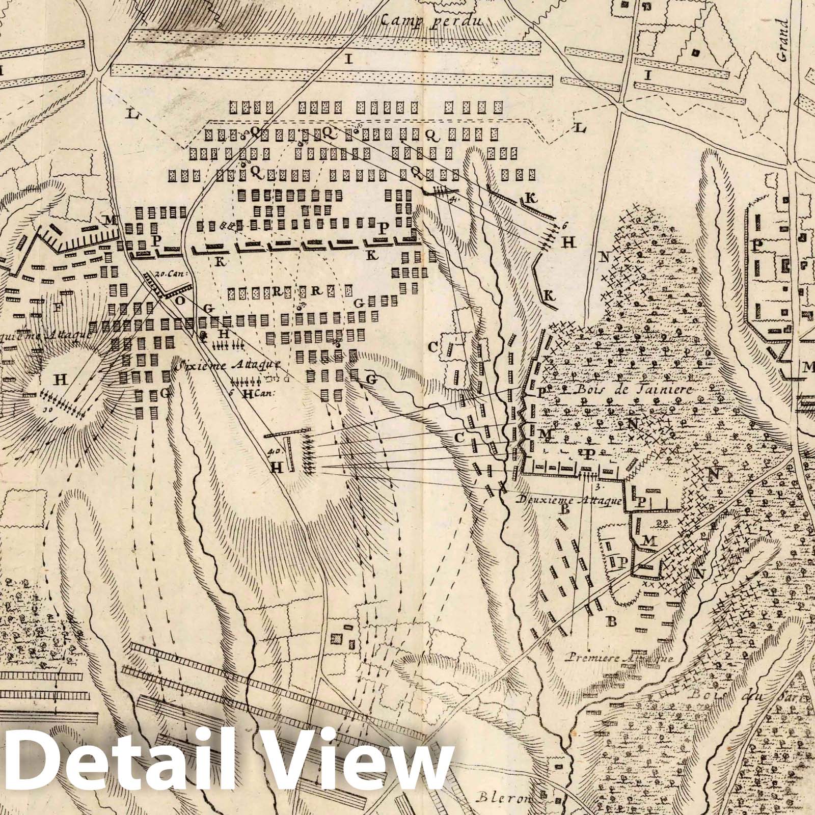 Battle of Malplaquet - Military Map, 1709 - Historical Map Print