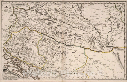 Historic Map : 1664 Southern Part of the Kingdom of Hungary. - Vintage Wall Art