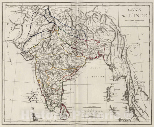 Historic Map : 1803 XXIII. Carte de l'Inde. - Vintage Wall Art