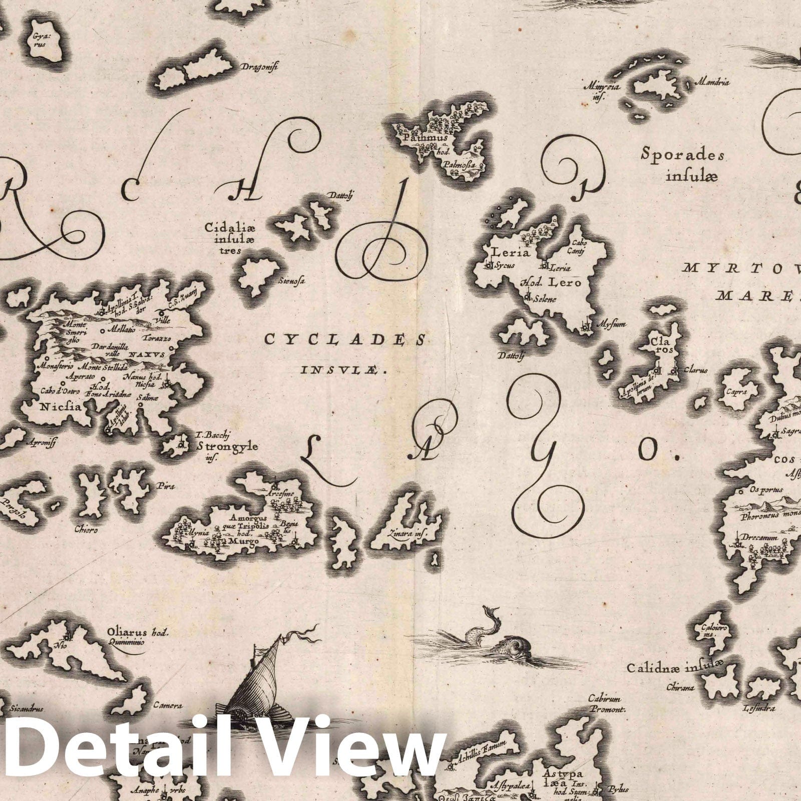 Aegean Sea Nautical Chart, 1650 - Historical Map Print
