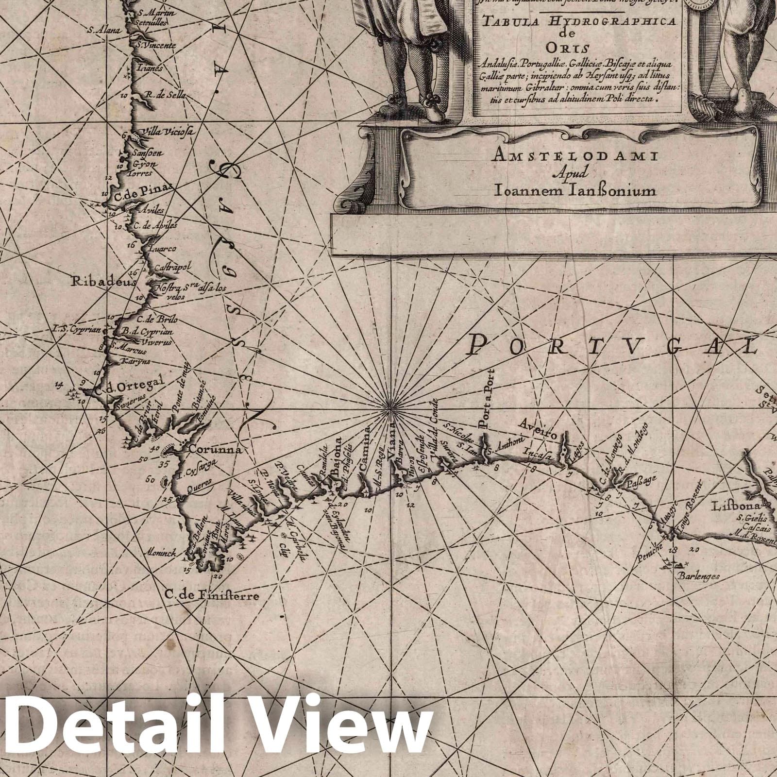 World Oceans and Seas - Nautical Chart, 1650 - Historical Map Print