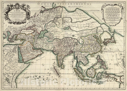 Historic Map : 1708 L'Asie. - Vintage Wall Art