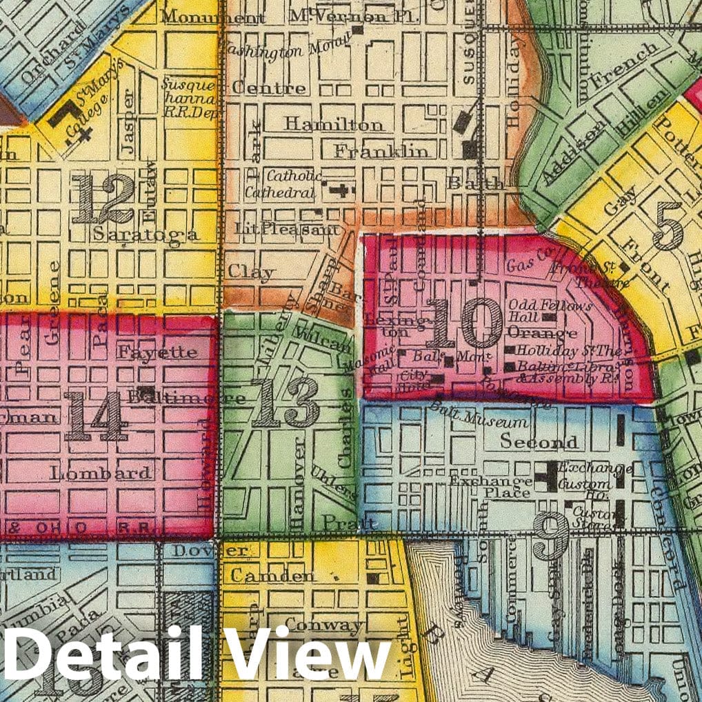 Historic Map - 1860 Plan Of Baltimore. - Vintage Wall Art