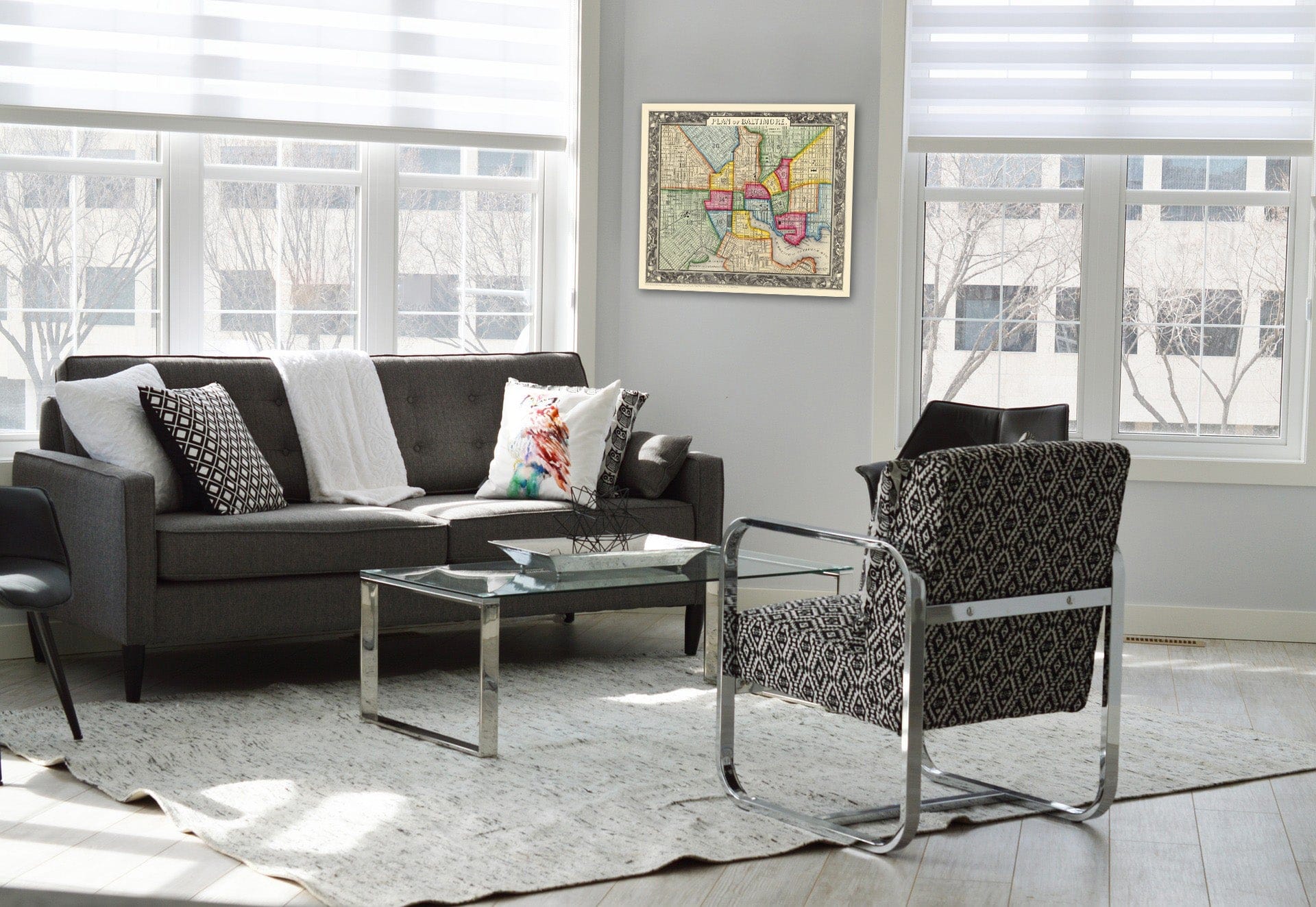 Historic Map - 1860 Plan Of Baltimore. - Vintage Wall Art