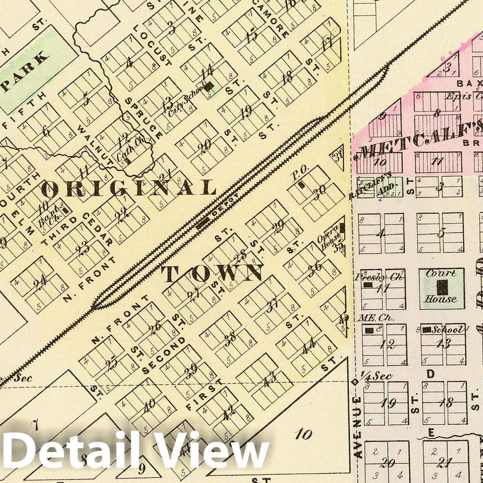 Central City, Chapman and Silver Creek, Merrick County, Nebraska - Railroad Map, 1885