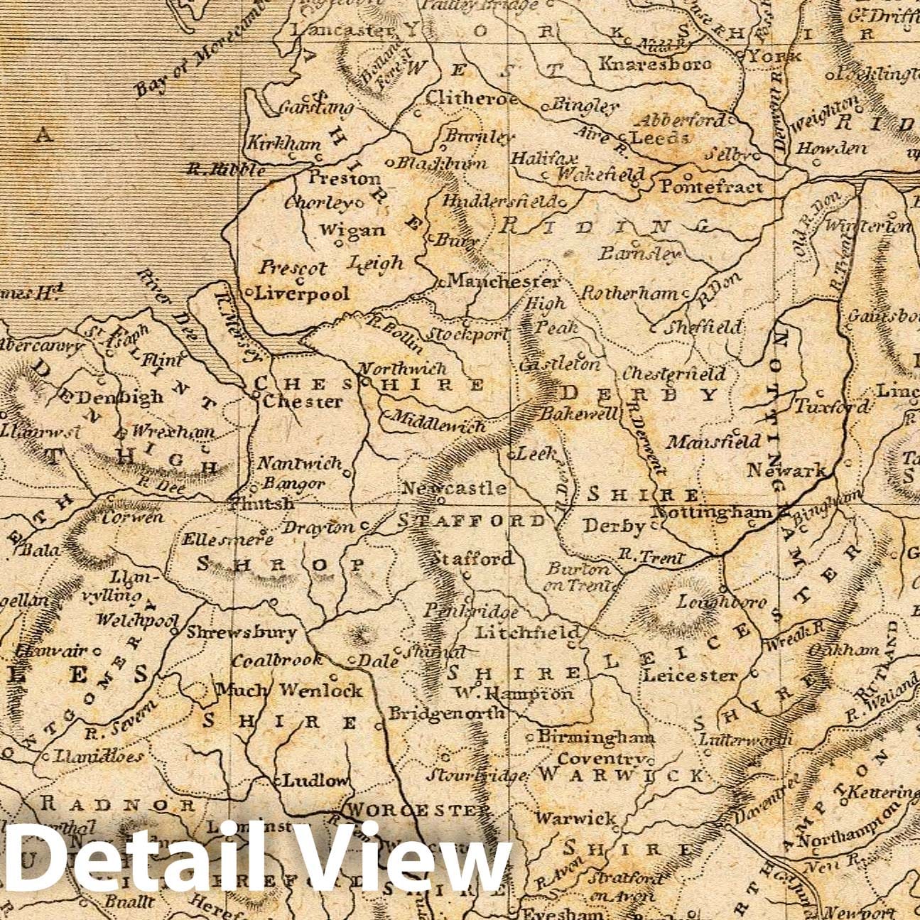 England and Wales - River Map, 1804 - Historical Map Print