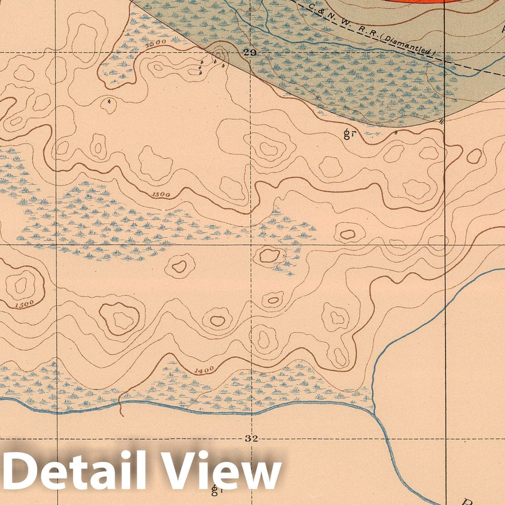 Historic Wall Map : Geologic Atlas - 1896 Detailed Geology Sheet XXVI. - Vintage Wall Art