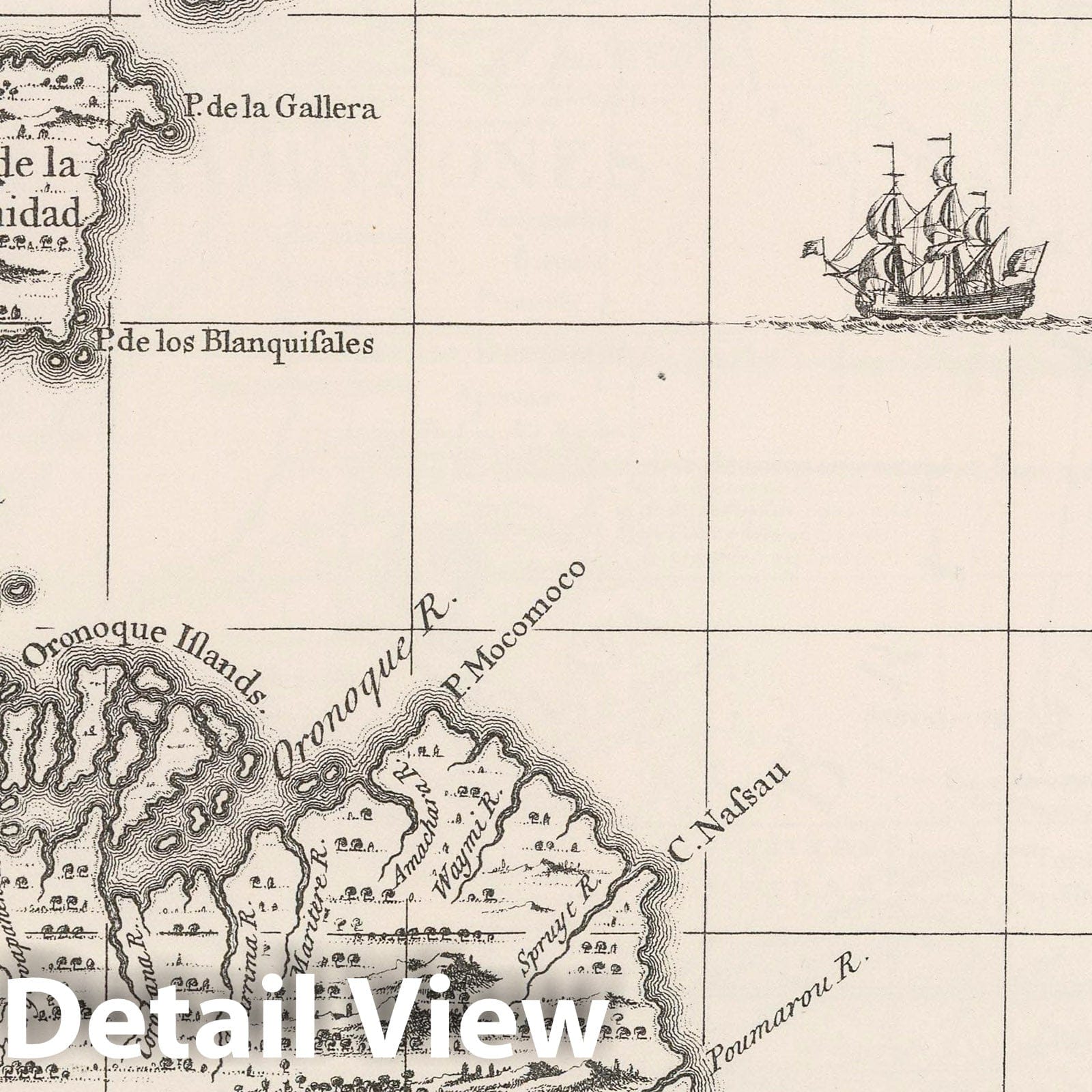 Orinoco-Essequibo Region, Venezuela and British Guiana - Route Map, 1733