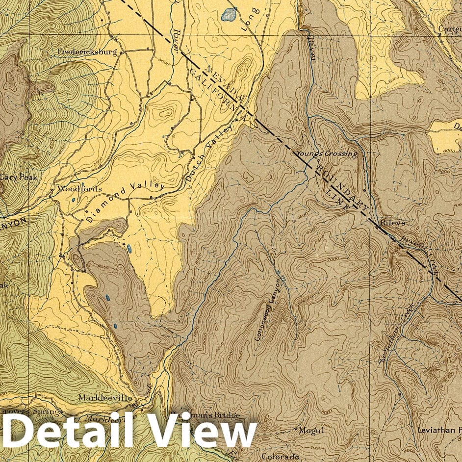 Markleeville Quadrangle, California - 1889 Geological Survey Map