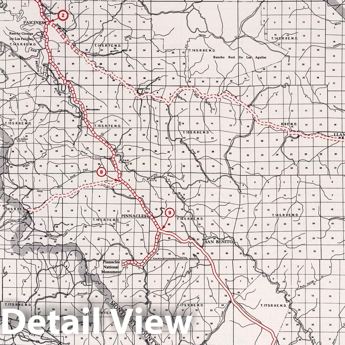 San Benito County, California - Road Map, 1935