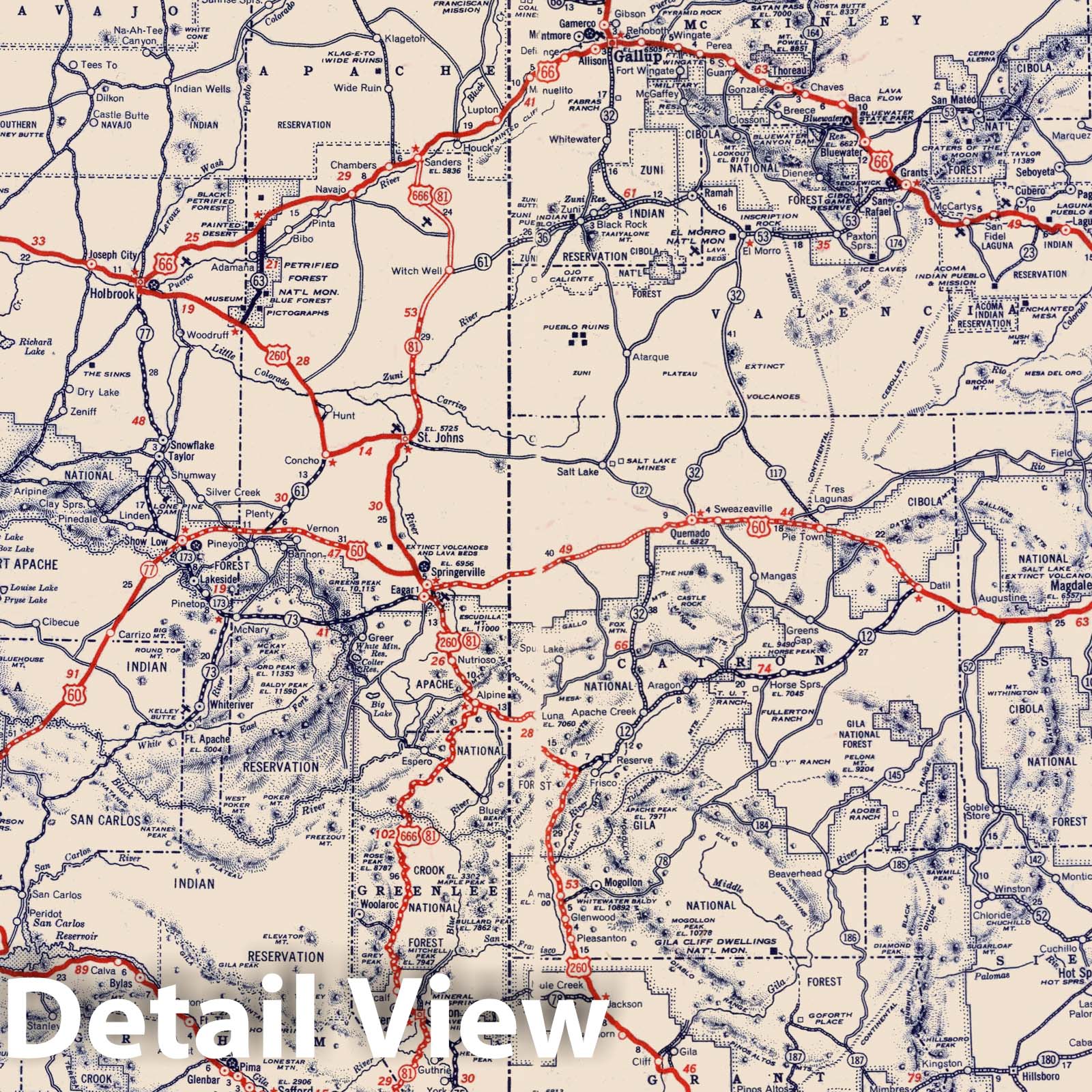 Arizona and New Mexico - Road Map, 1939 - Historical Map Print