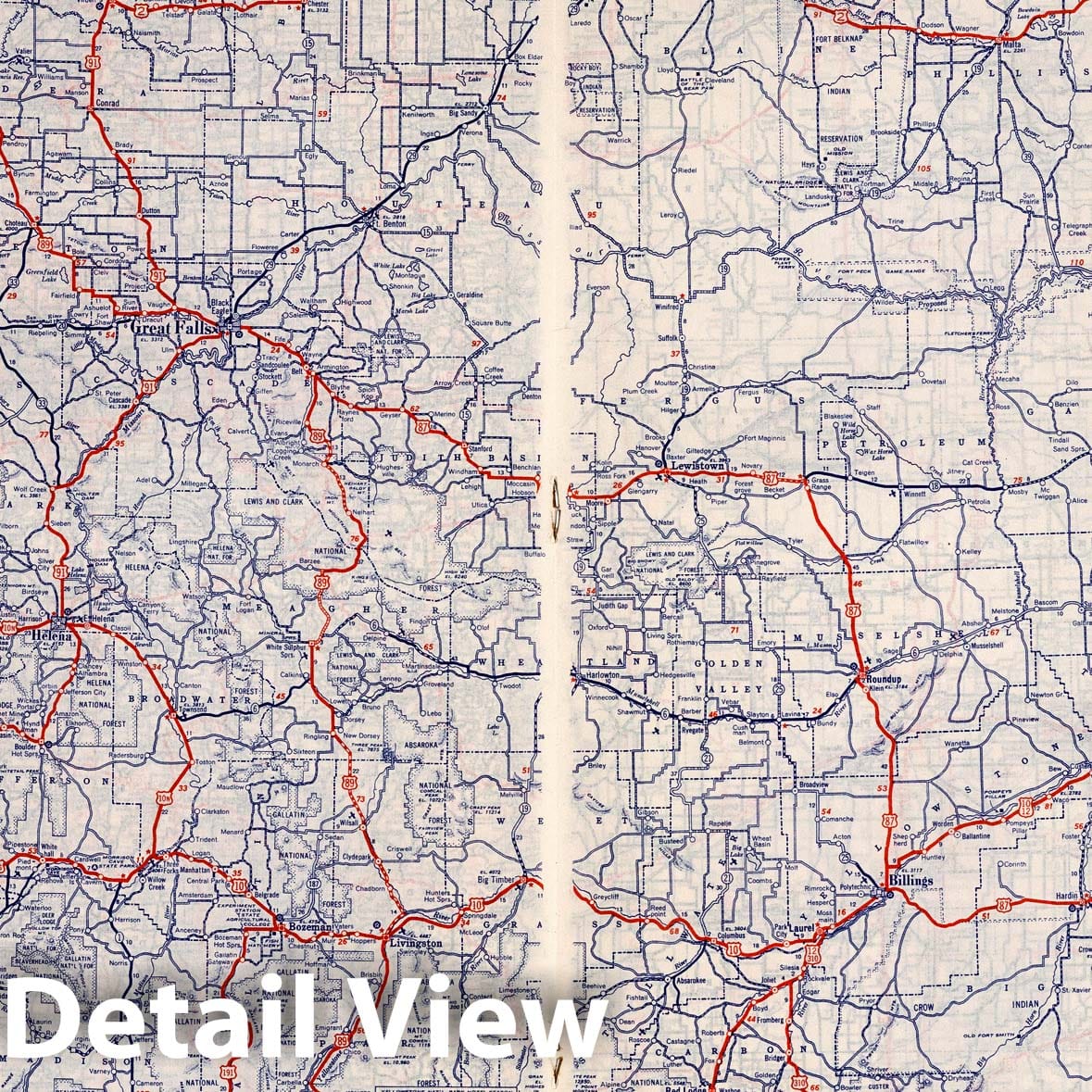 Montana Road Map, 1939 - Rand McNally Historical Map Print