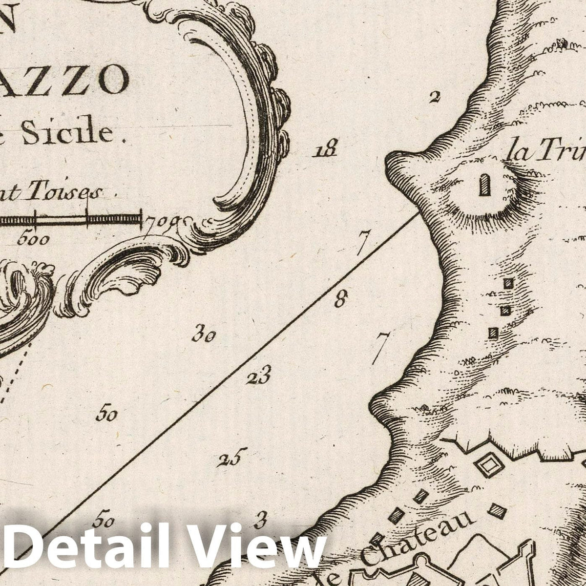 Milazzo, Sicily - Nautical Chart, 1764 - Historical Map Print