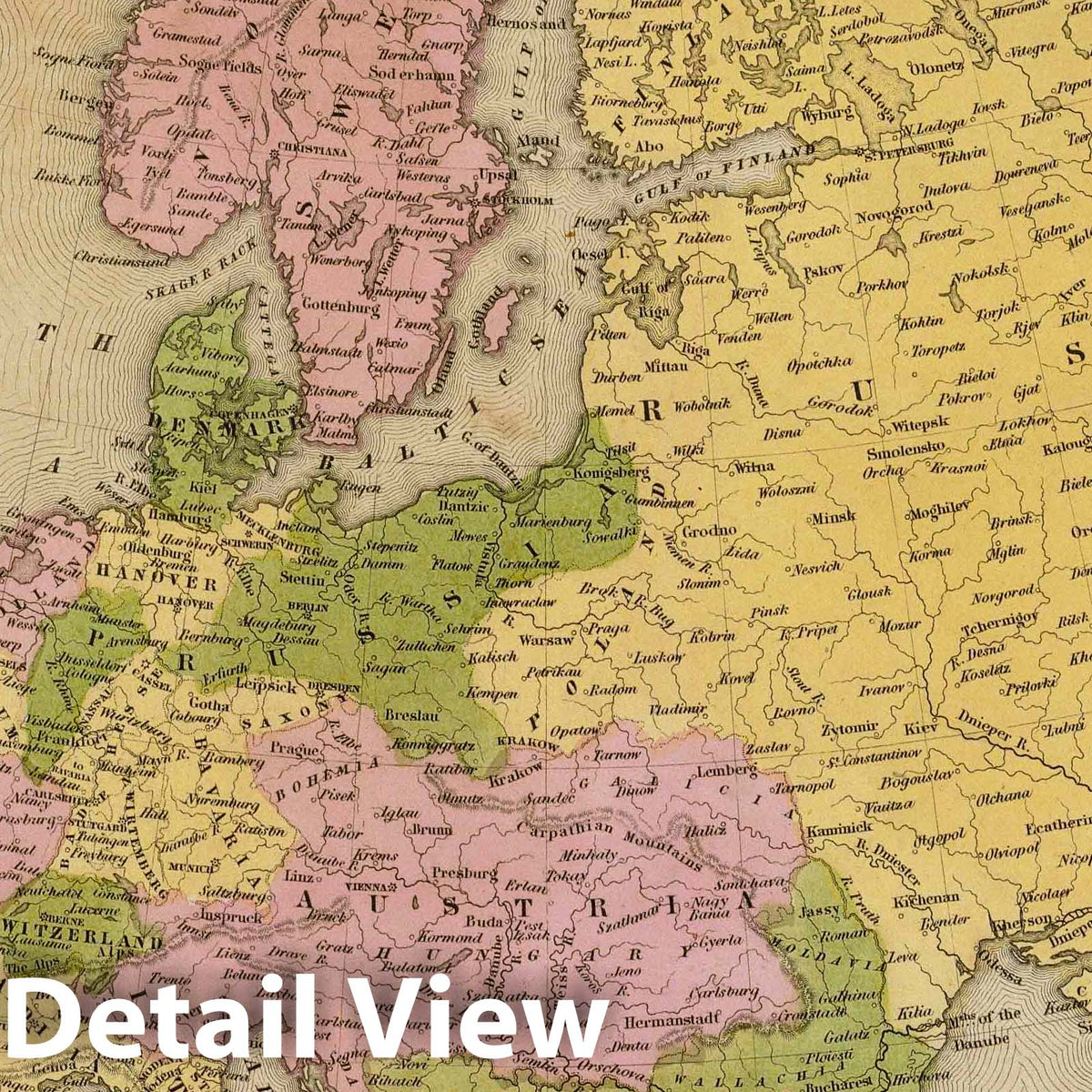 Europe 1841 Historical Map Print - Goodrich's General Atlas