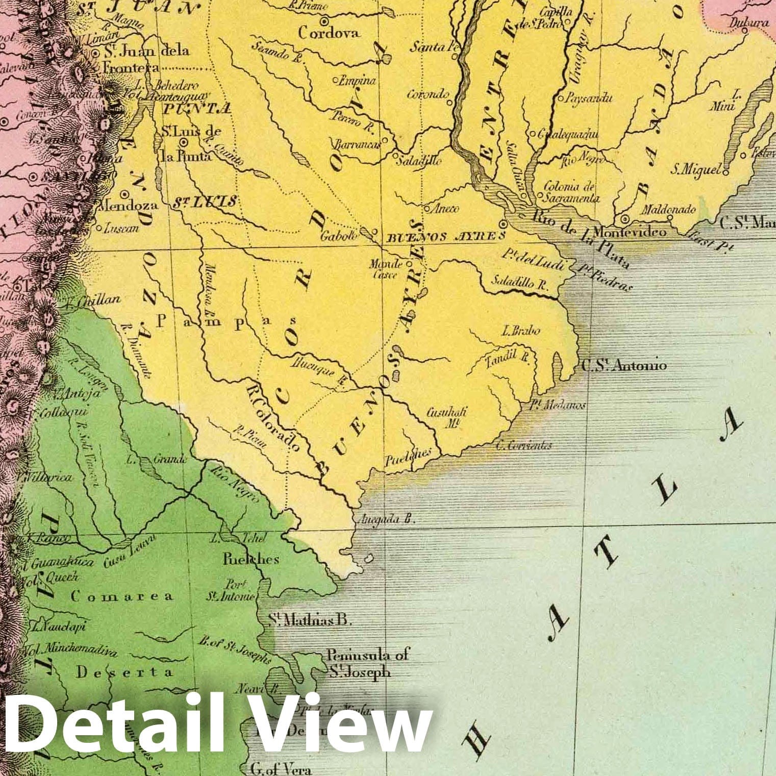 Chile and Patagonia, 1835 - Historical Map Print