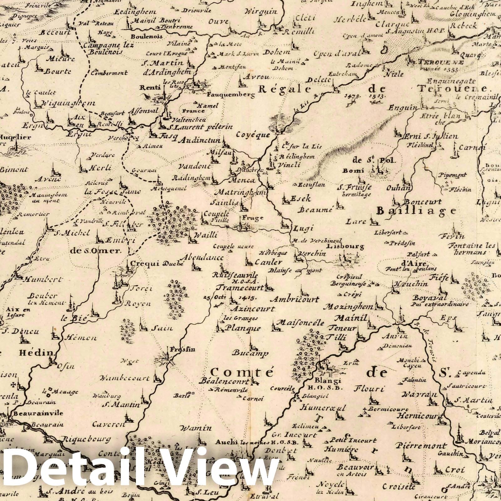 Artois, Boulogne, and Picardy, France - 1708 Historical Map Reproduction