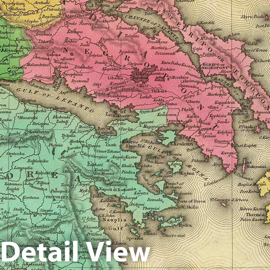 Greece, 1836 - Historical Map Print