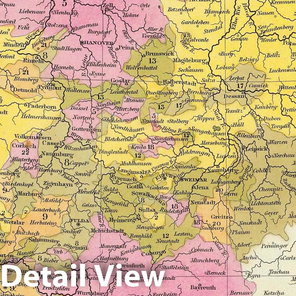 Historic Map : 1846 Germany. - Vintage Wall Art