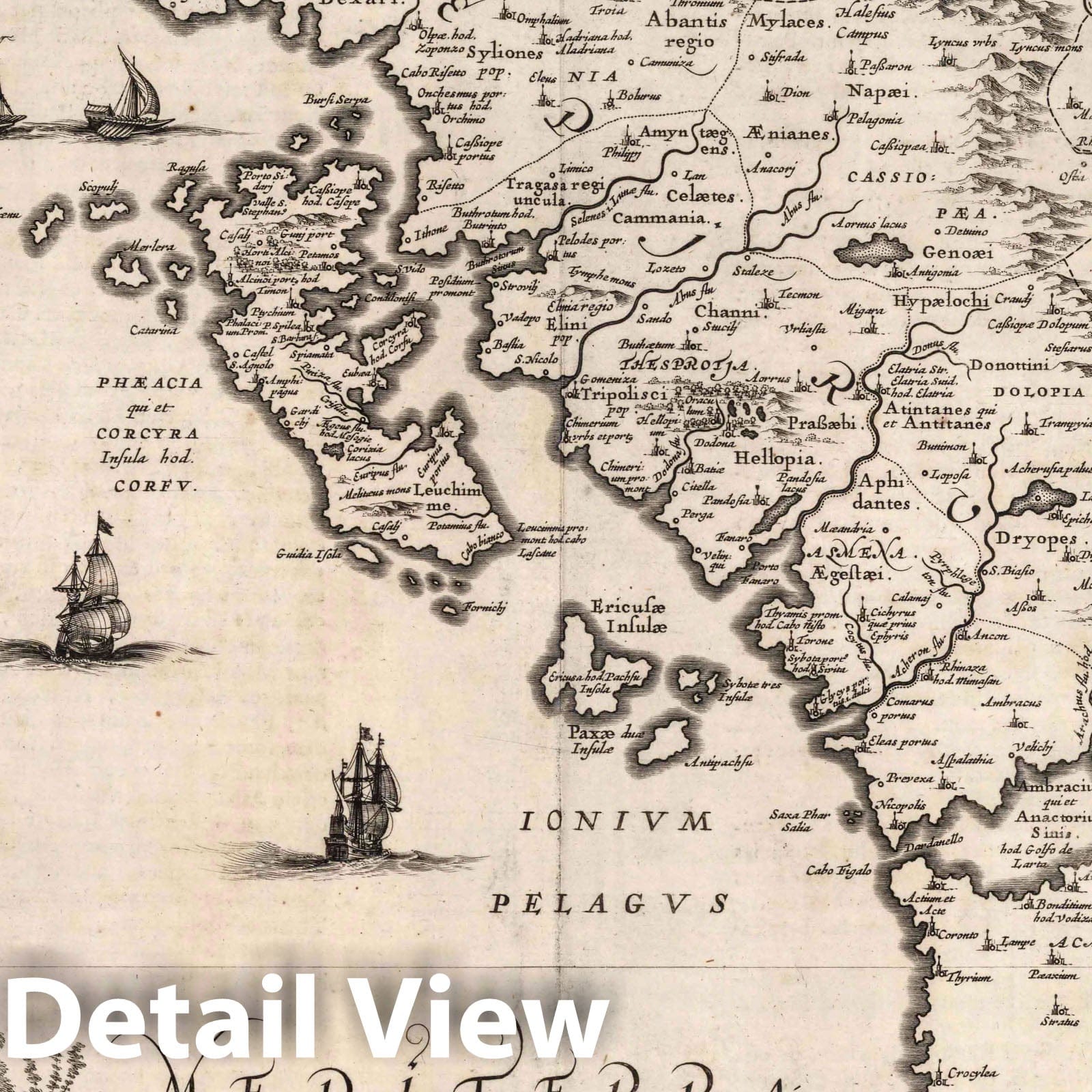 Epirus and Albania, 1650 - Historical Map Print