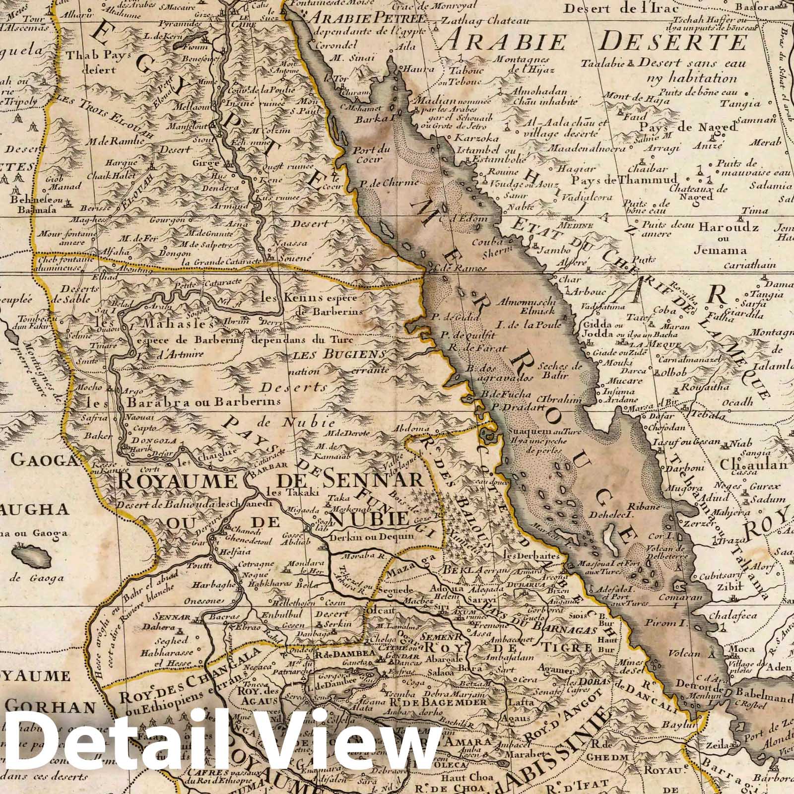 Egypt, Nubia and Abyssinia - River Map, 1746 - Historical Map Print