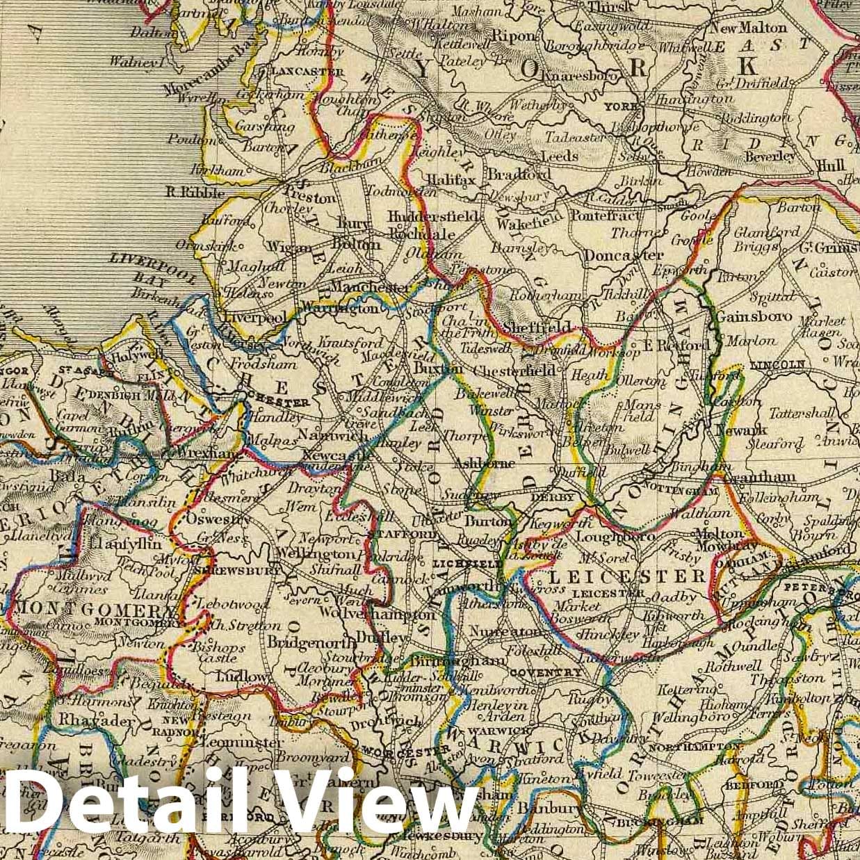 England and Wales, 1851 - Historical Map Print