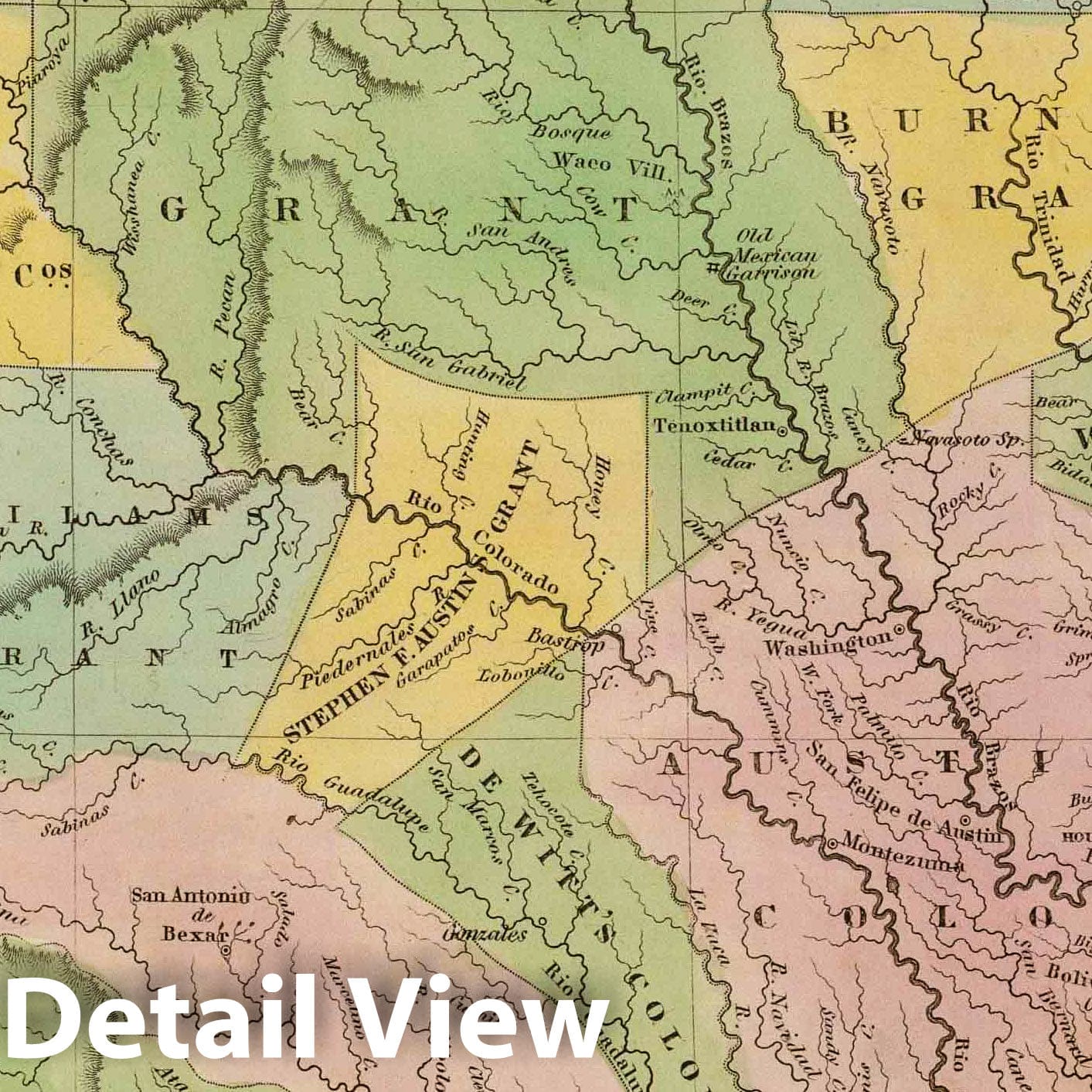 Texas, 1838 - Historical Map Print from Bradford's Atlas