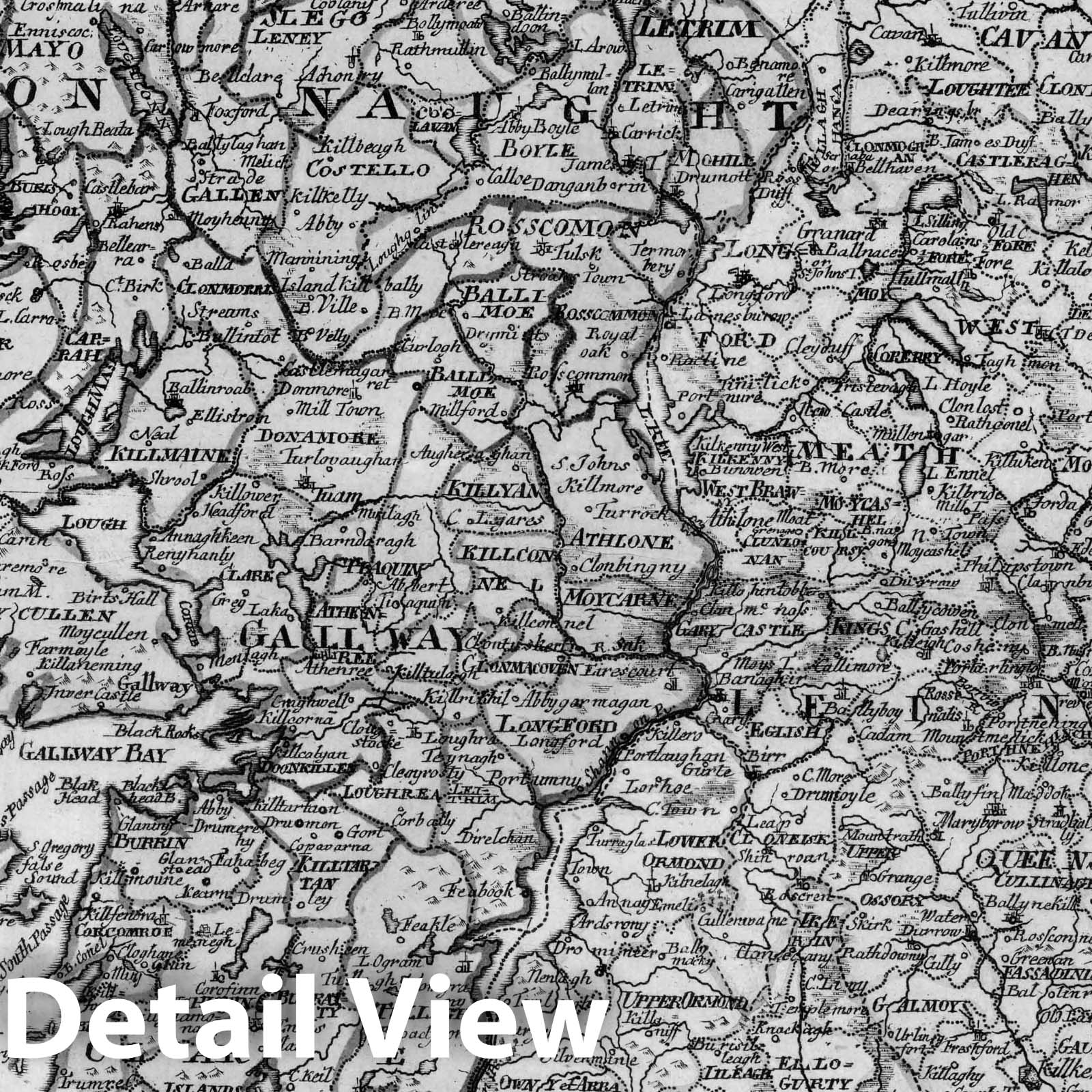 Ireland - River Map, 1753 - Historical Map Print