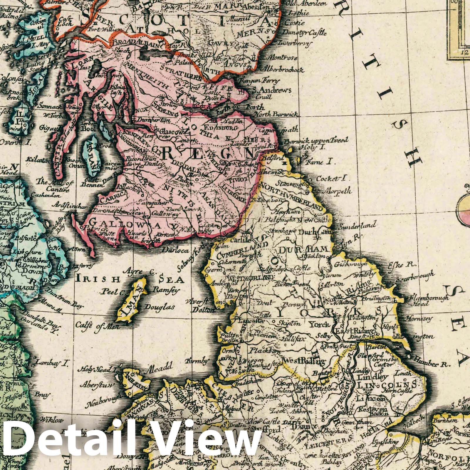 Great Britain with Orkney Islands - River Map, 1753 - Historical Map Print
