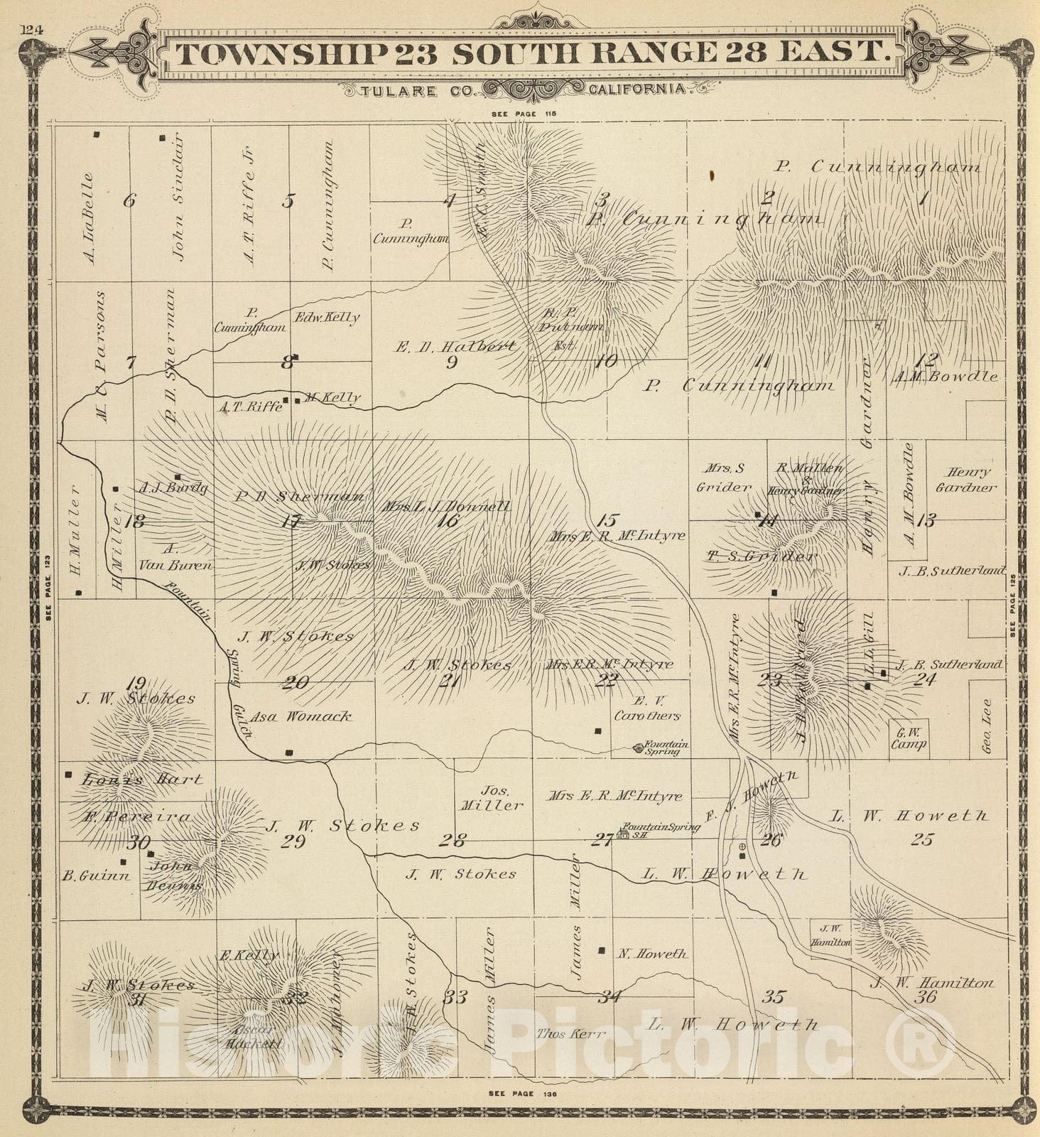 Historic Map : 1892 T.23S R.28E. - Vintage Wall Art