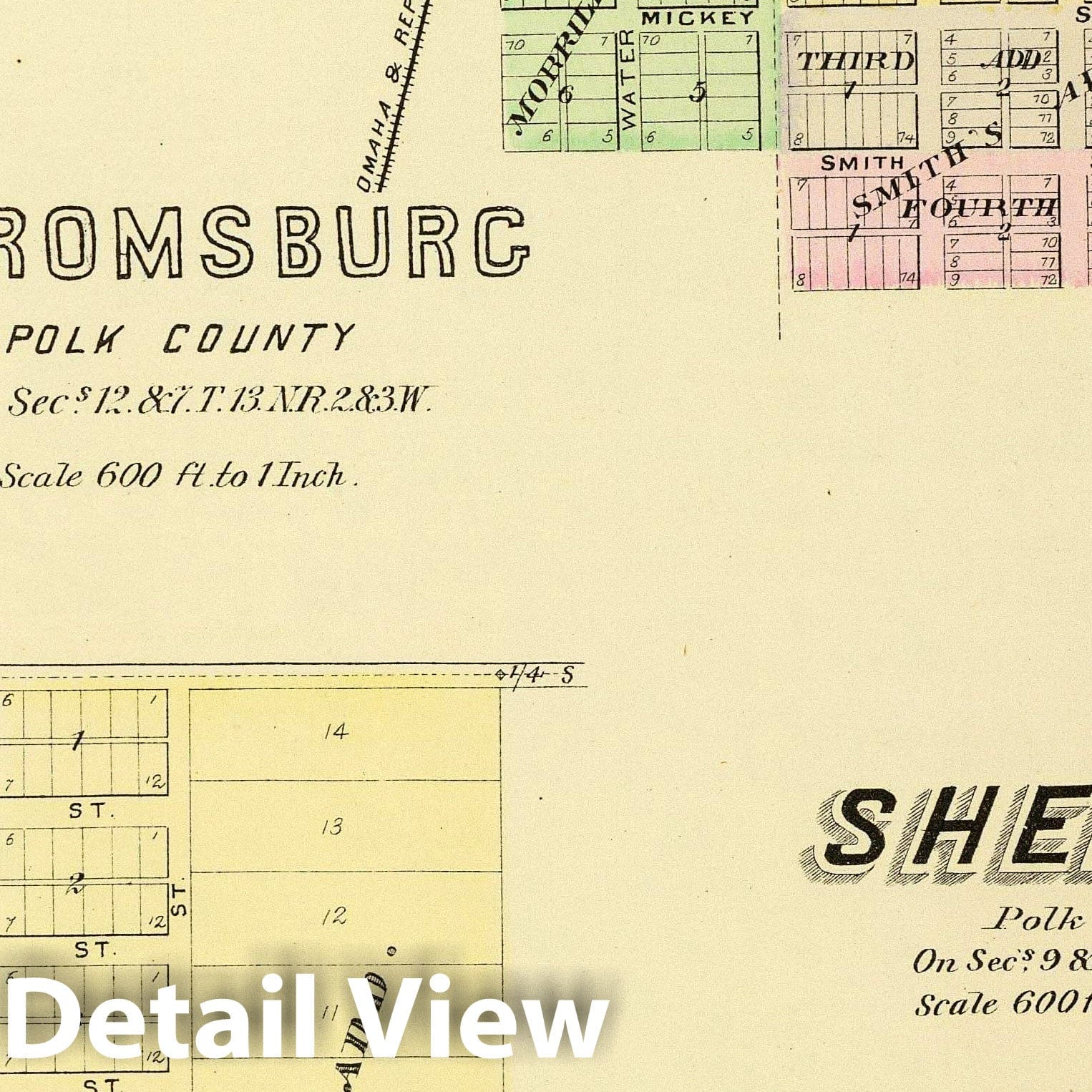 Stromsburg and Osceola, Polk County, Nebraska - Railroad Map, 1885