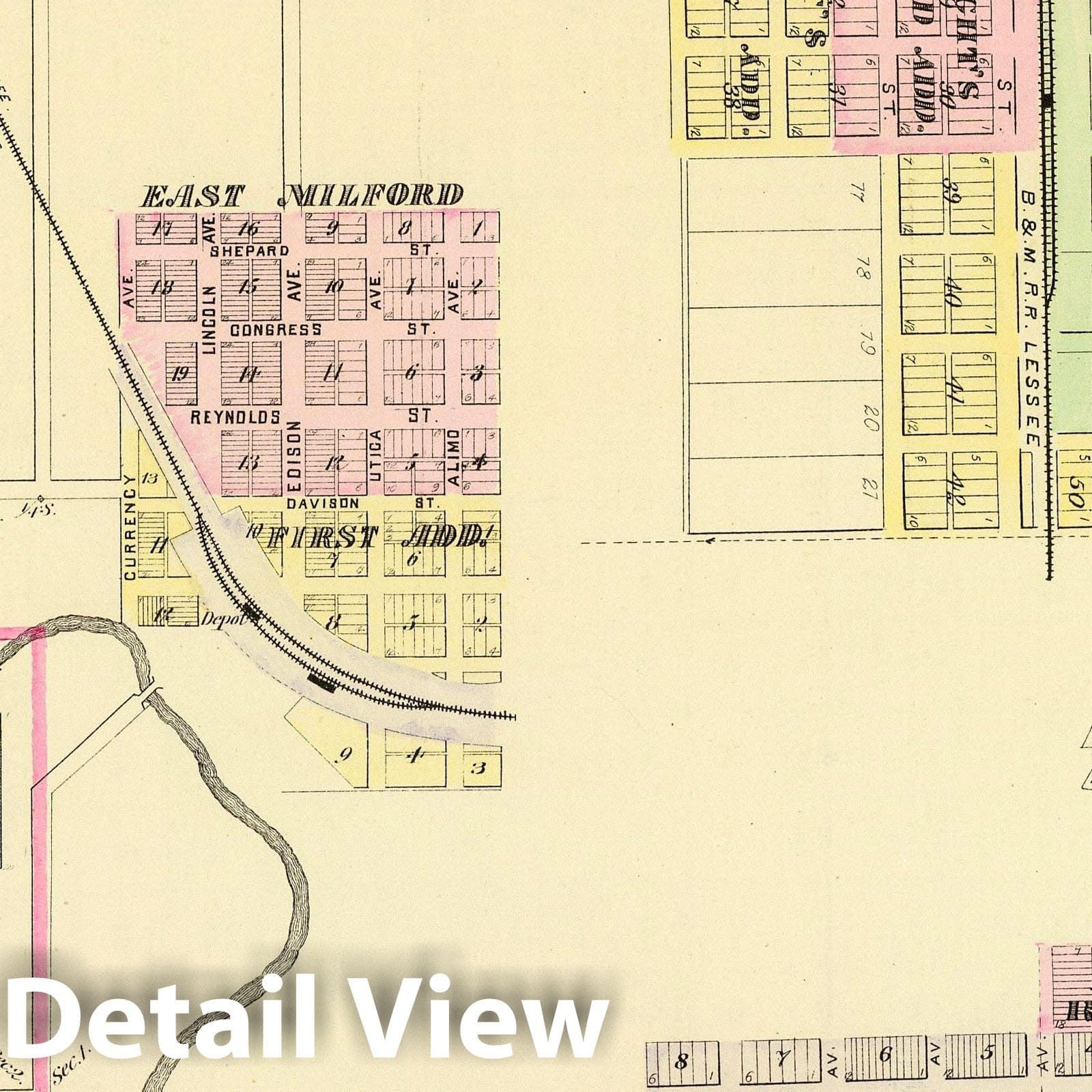 Utica and Milford, Seward County, Nebraska - Railroad Map, 1885