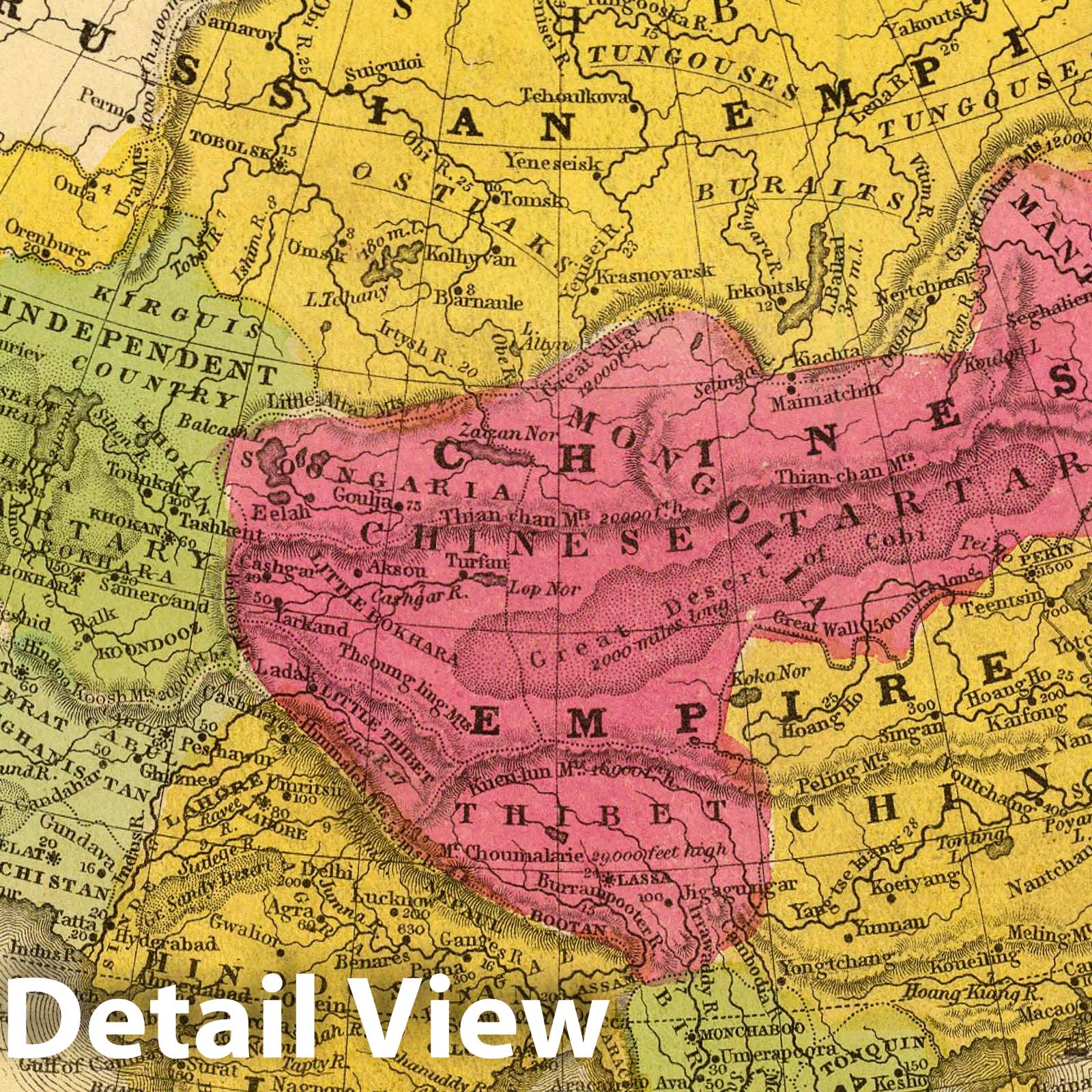 Asia - River Map, 1847 - Mitchell's School Atlas