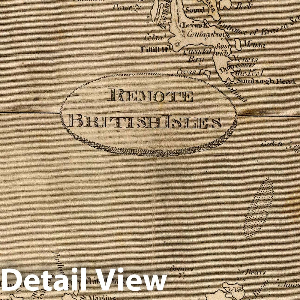 Historic Map : 1804 Remote British Isles. - Vintage Wall Art