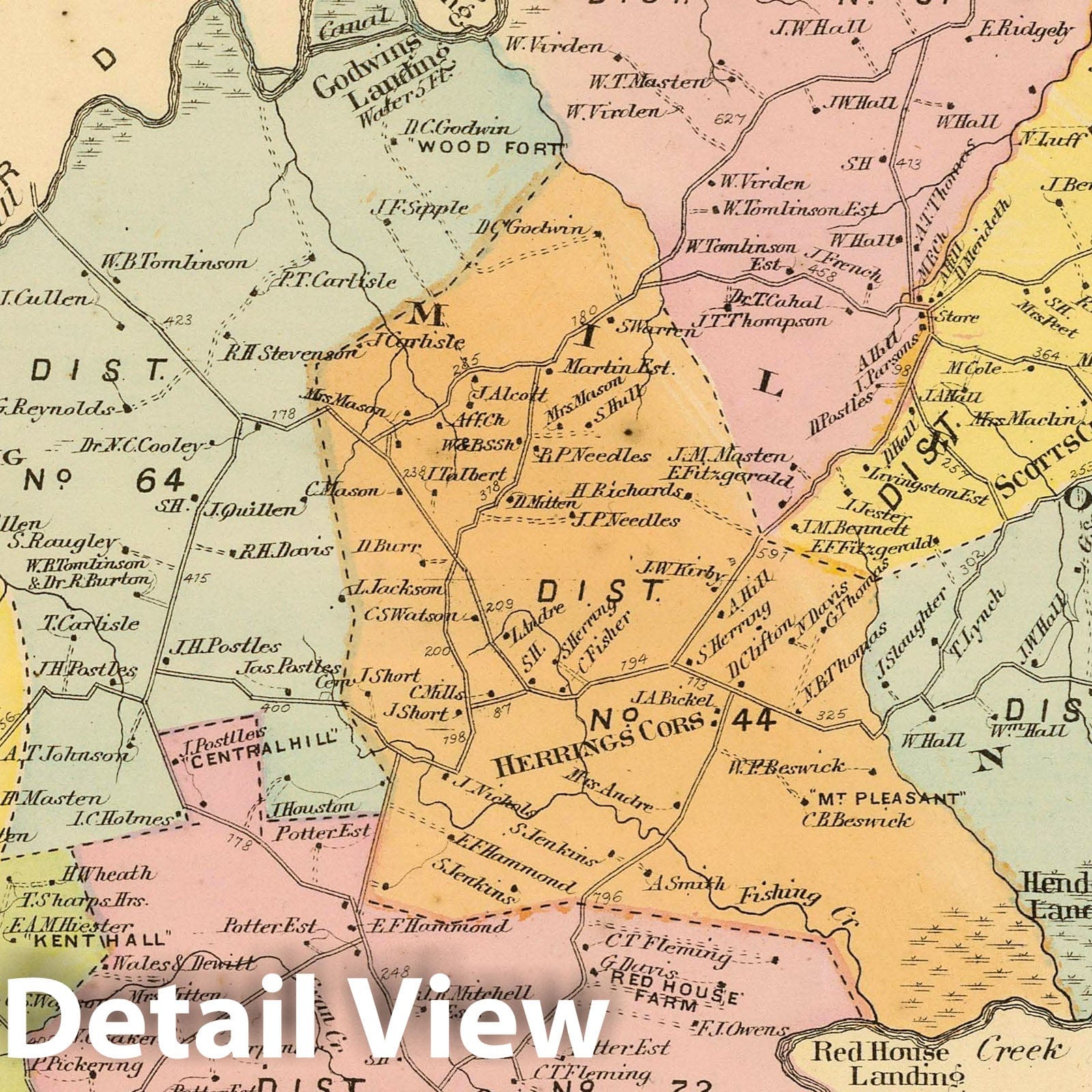 Milford, Kent County, Delaware - Railroad Map, 1868
