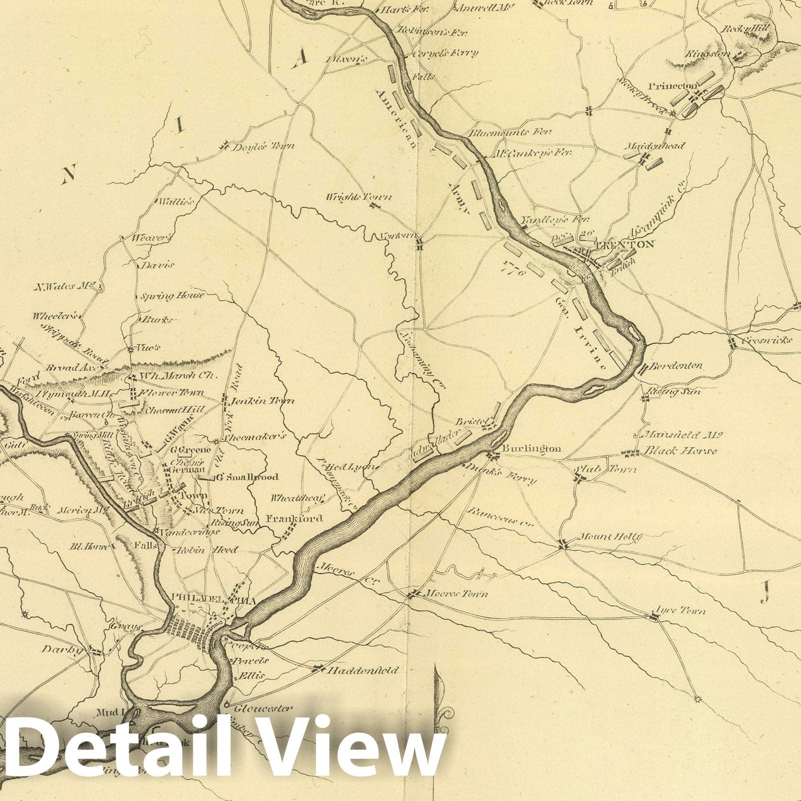 American Revolution: Raritan River to Elk Head, Maryland - Military Map, 1807