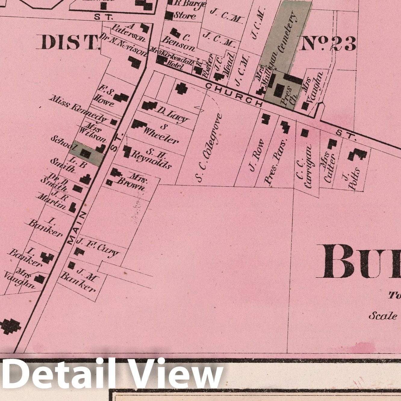 Burdett Town, Hector and Bennettsburg Property Map, Schuyler County, New York - 1874