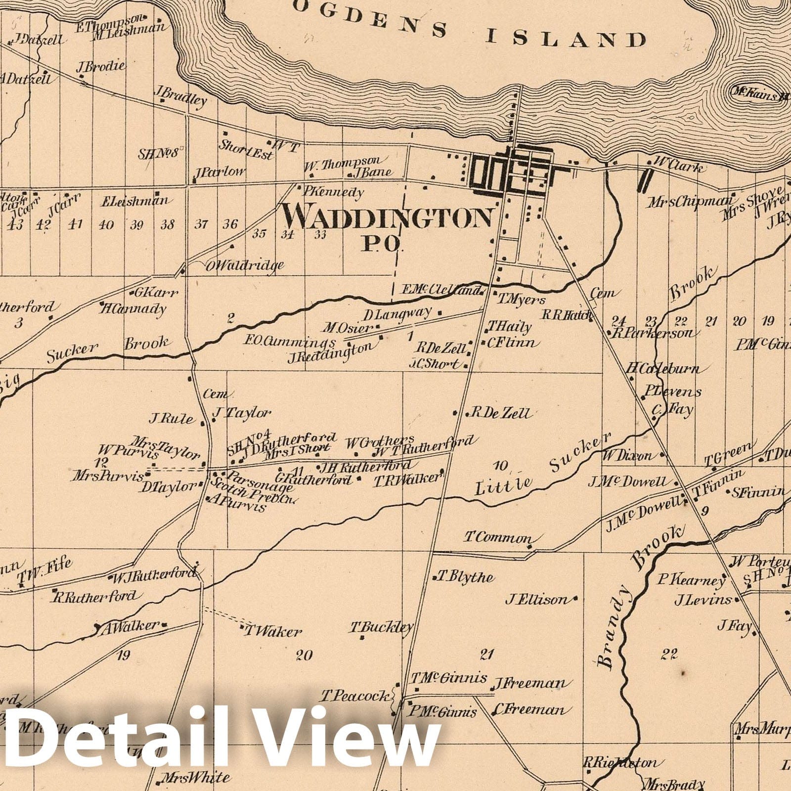 Waddington Township, Saint Lawrence County, New York - Property Map, 1865