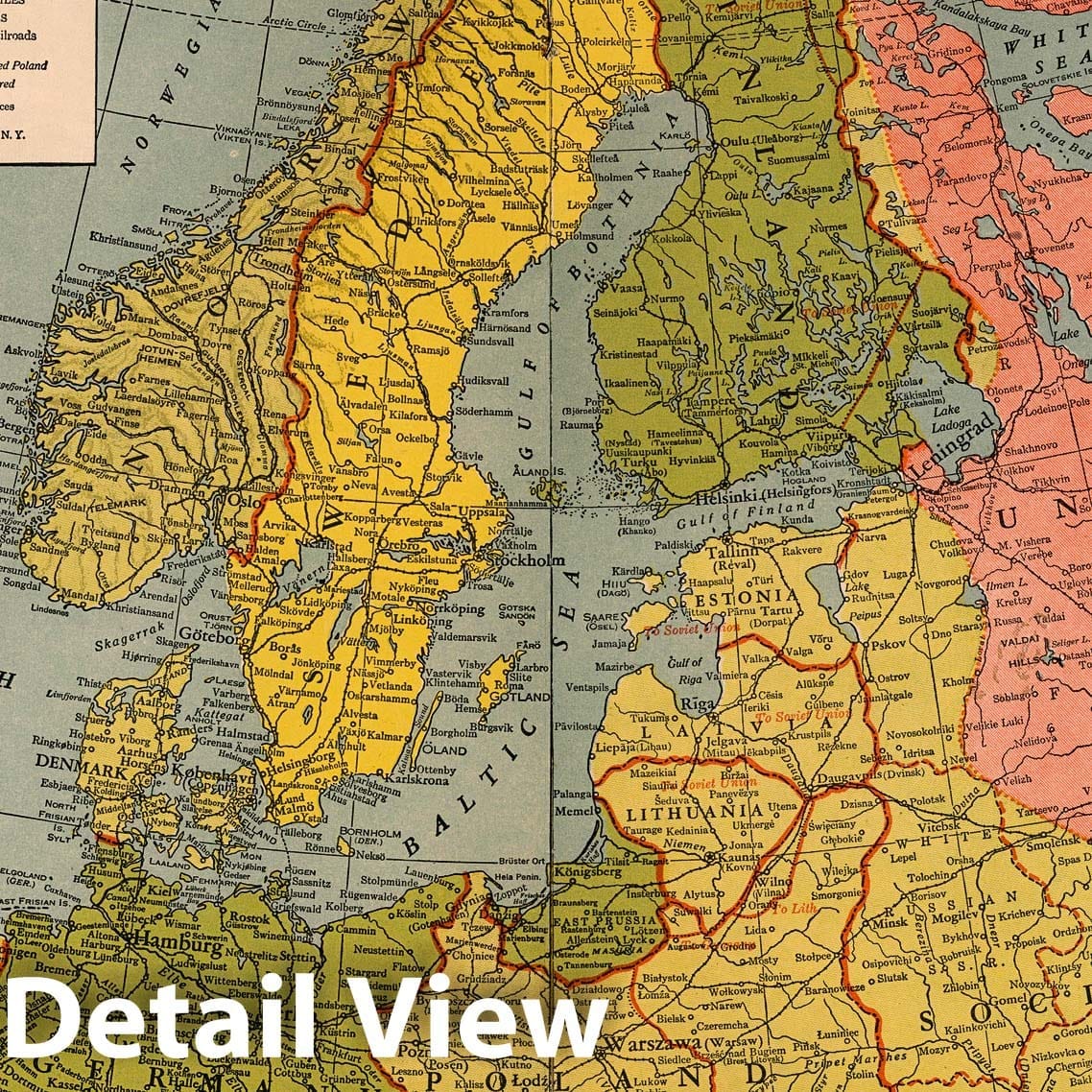 World War II: Northern Europe - Railroad Map, 1943 - Historical Map Print
