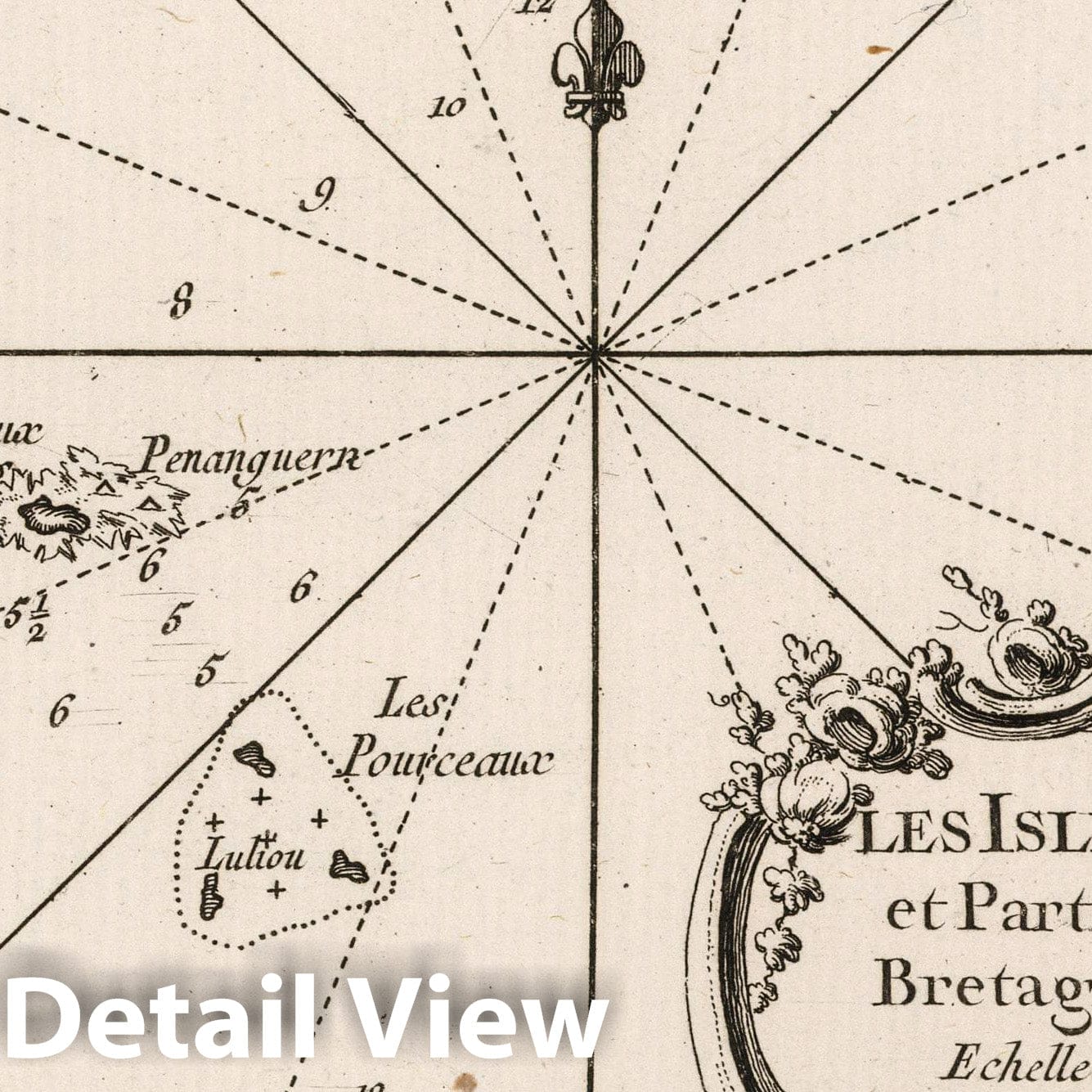 Glenan Islands and Bretagne Coast, France - Nautical Chart, 1764