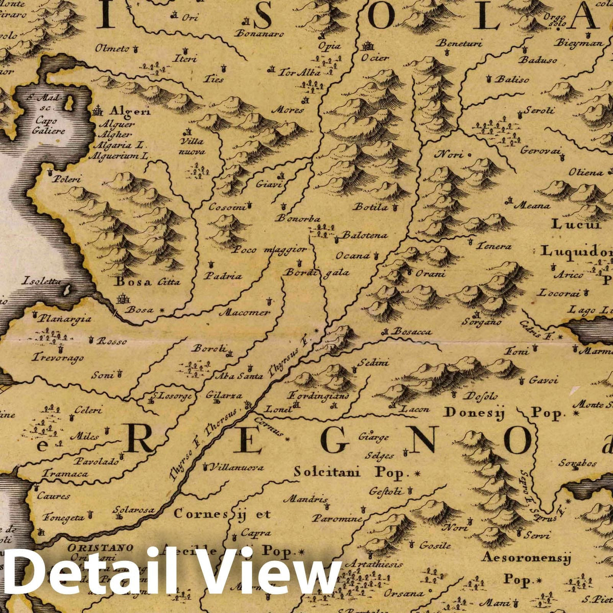 Sardinia, 1734 - Historical Map Print