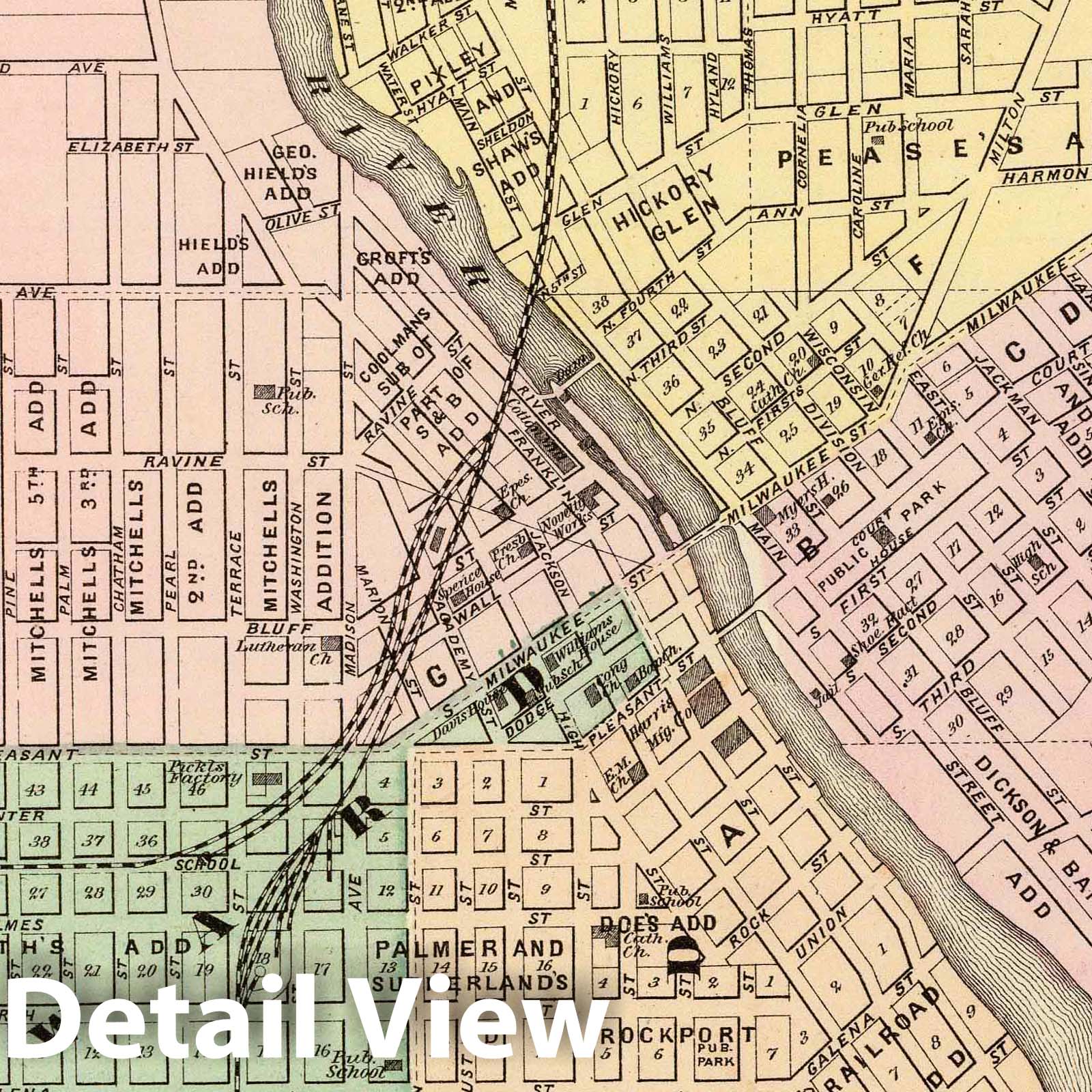 Janesville, Rock County, Wisconsin - Plan, 1878 - Historical Map Print