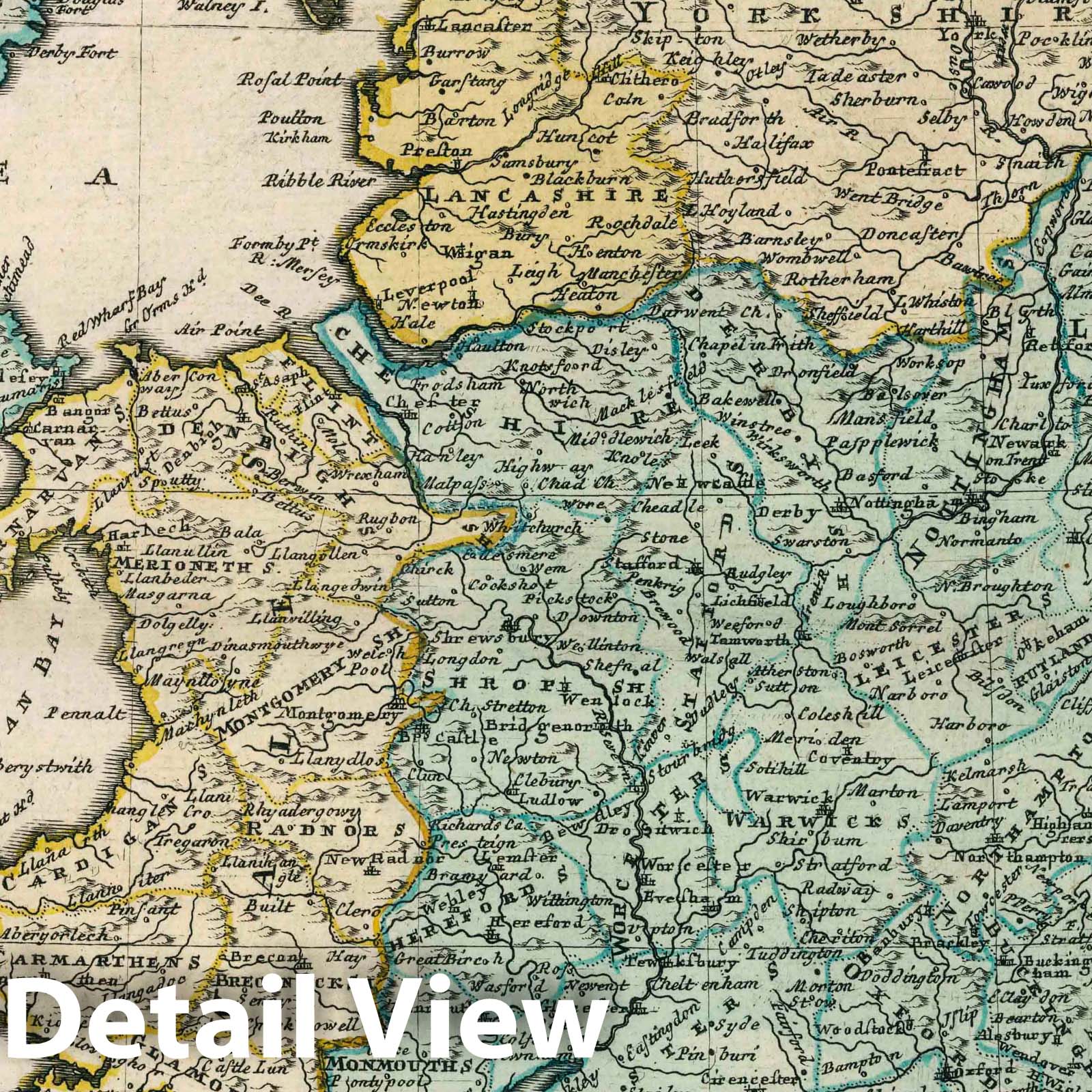 England and Wales - River Map, 1753 - Historical Map Print