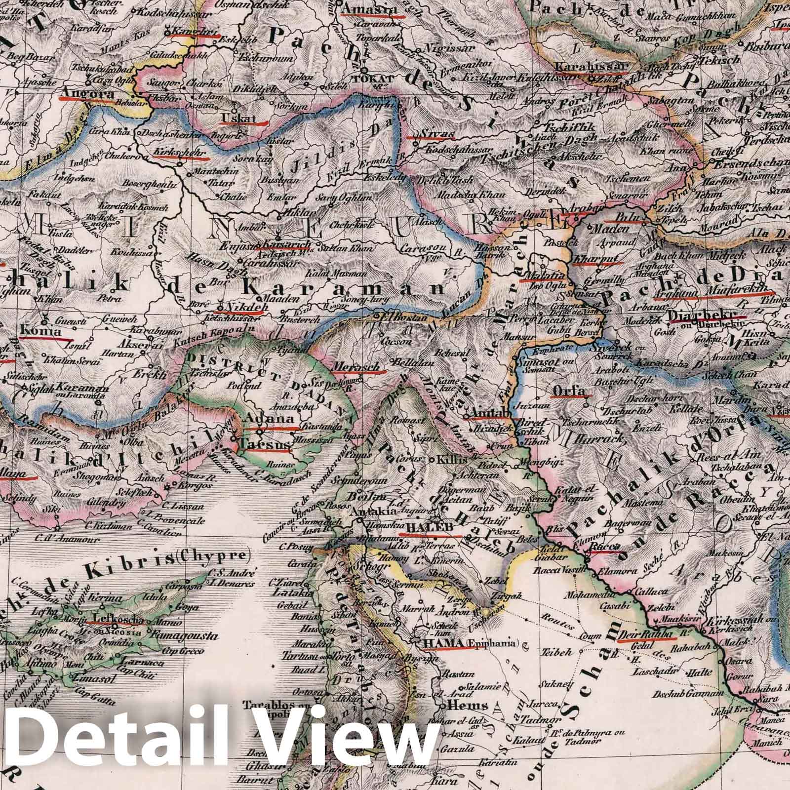 Ottoman Empire in Asia, 1834 - Historical Map Print