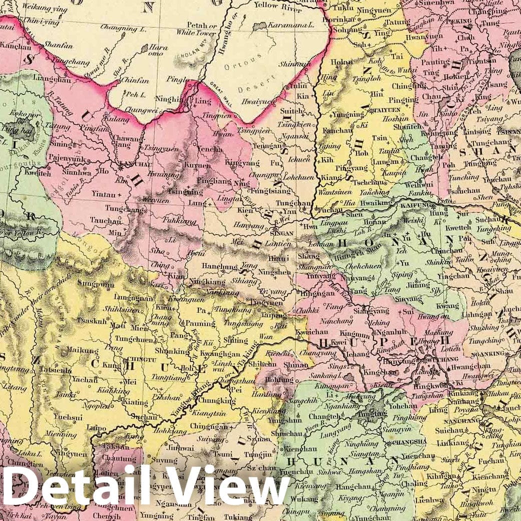 China with Amoy and Canton Insets - 1856 Historical Map Print