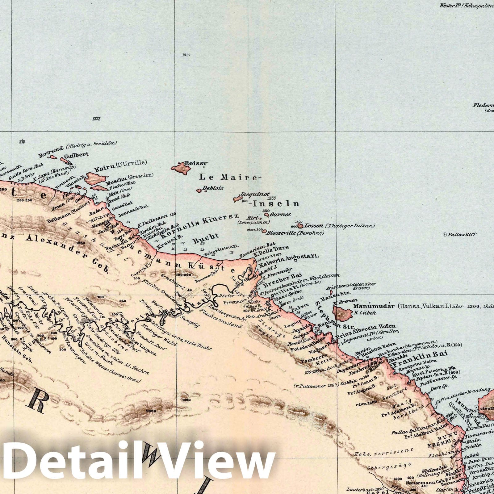 Papua New Guinea - Sheet 1, 1892 - German Colonial Atlas Historical Map Print