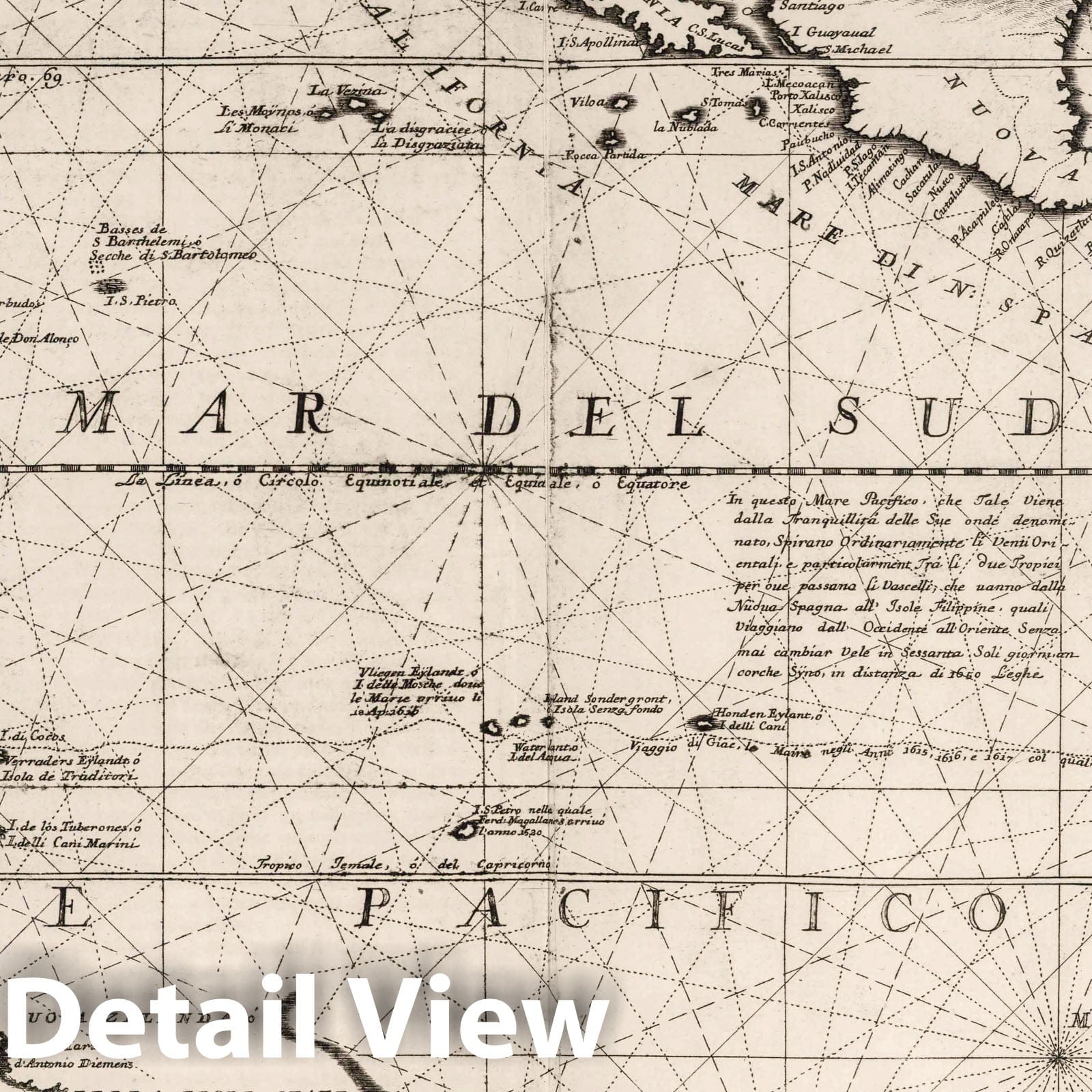 Pacific Ocean - River Map, 1693 - Coronelli Atlante Veneto
