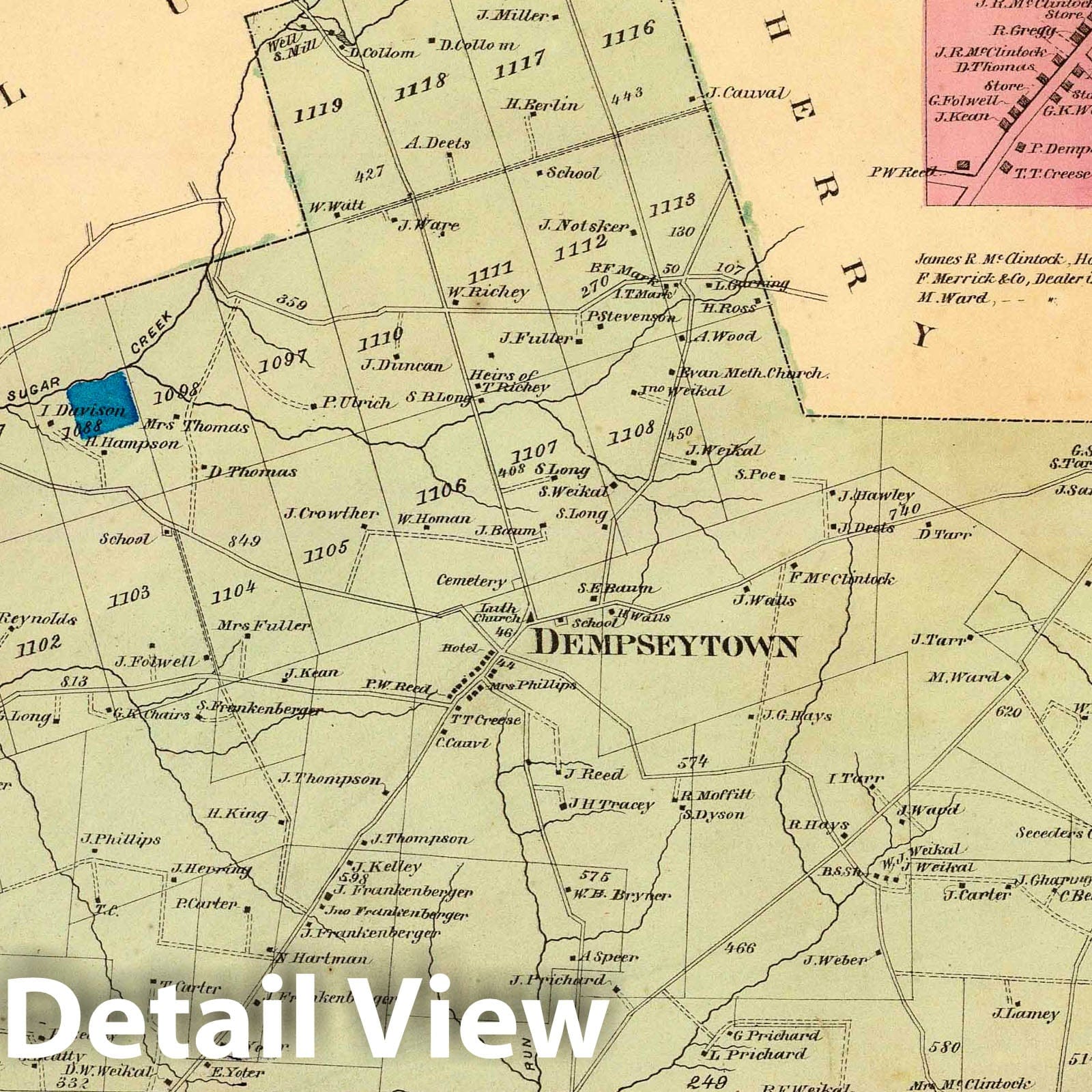 Oakland Township, Venango County, Pennsylvania 1865 - Historical Map Print